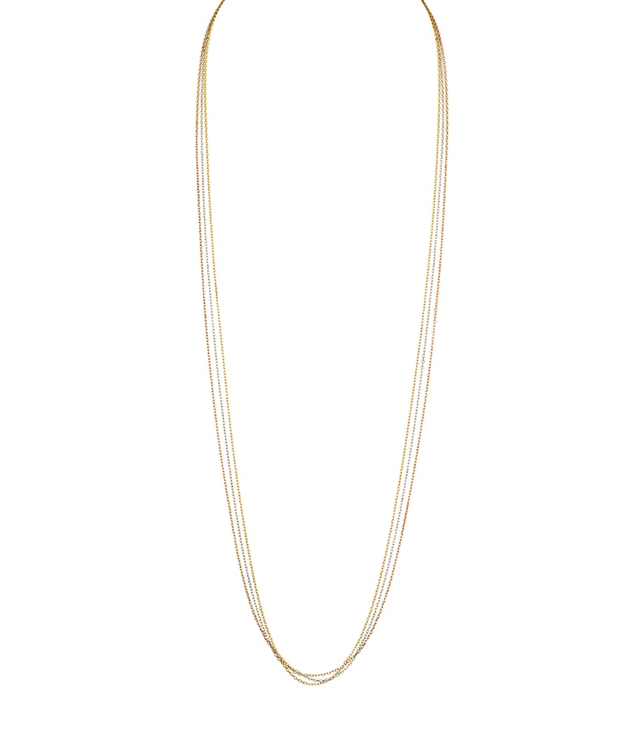 Mixed Gold Trinity Chain Necklace YLLW/ROSE/WHITE GOLD Image 1