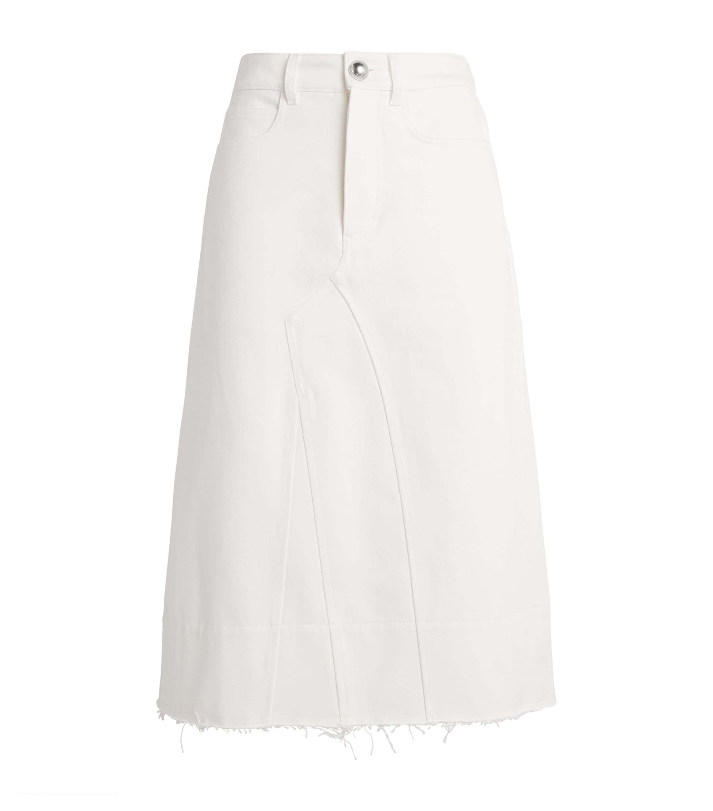 Jil Sander Cotton Denim Skirt In White