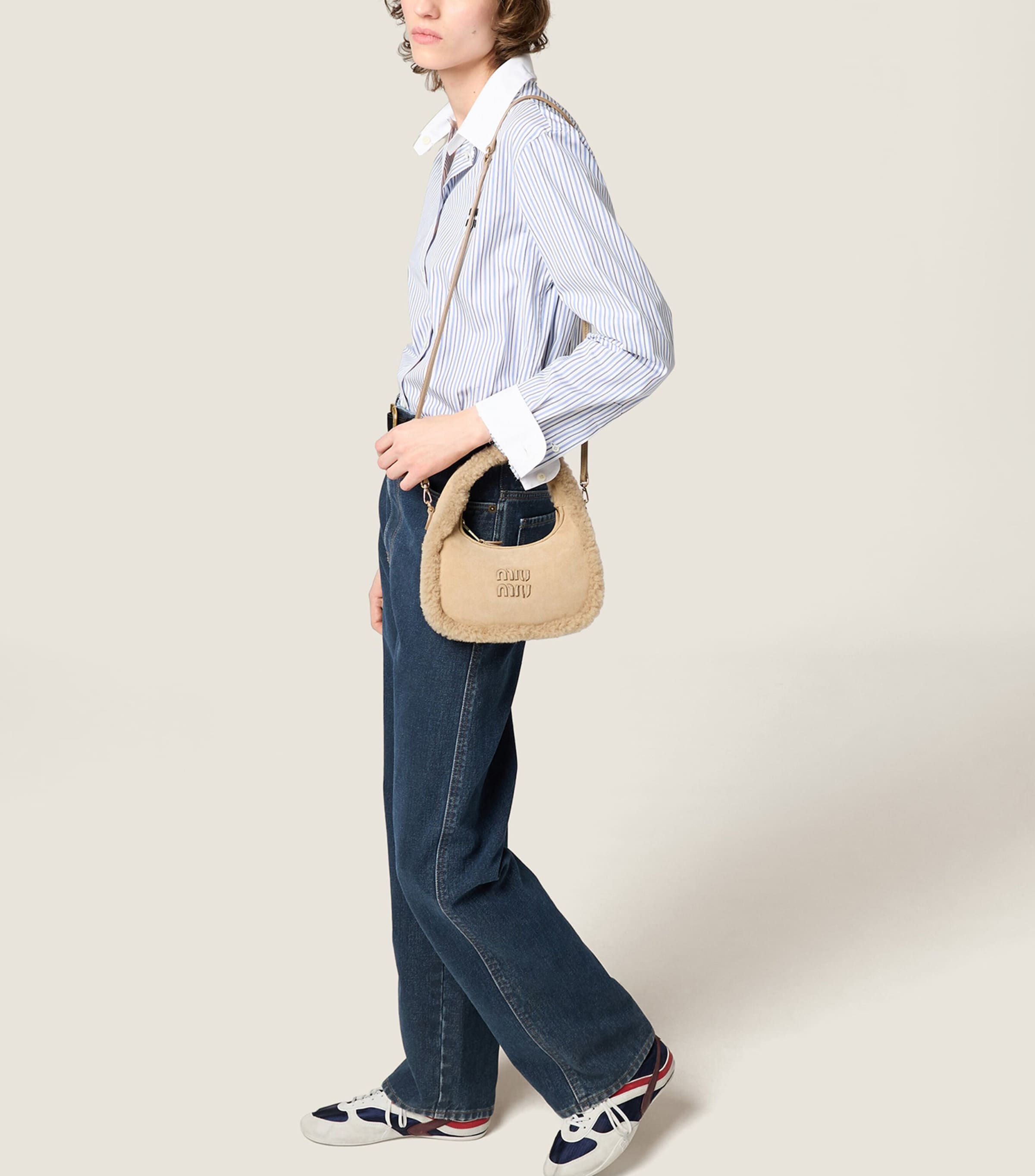 Shearling Wander Top-Handle Bag F0036 Image 2