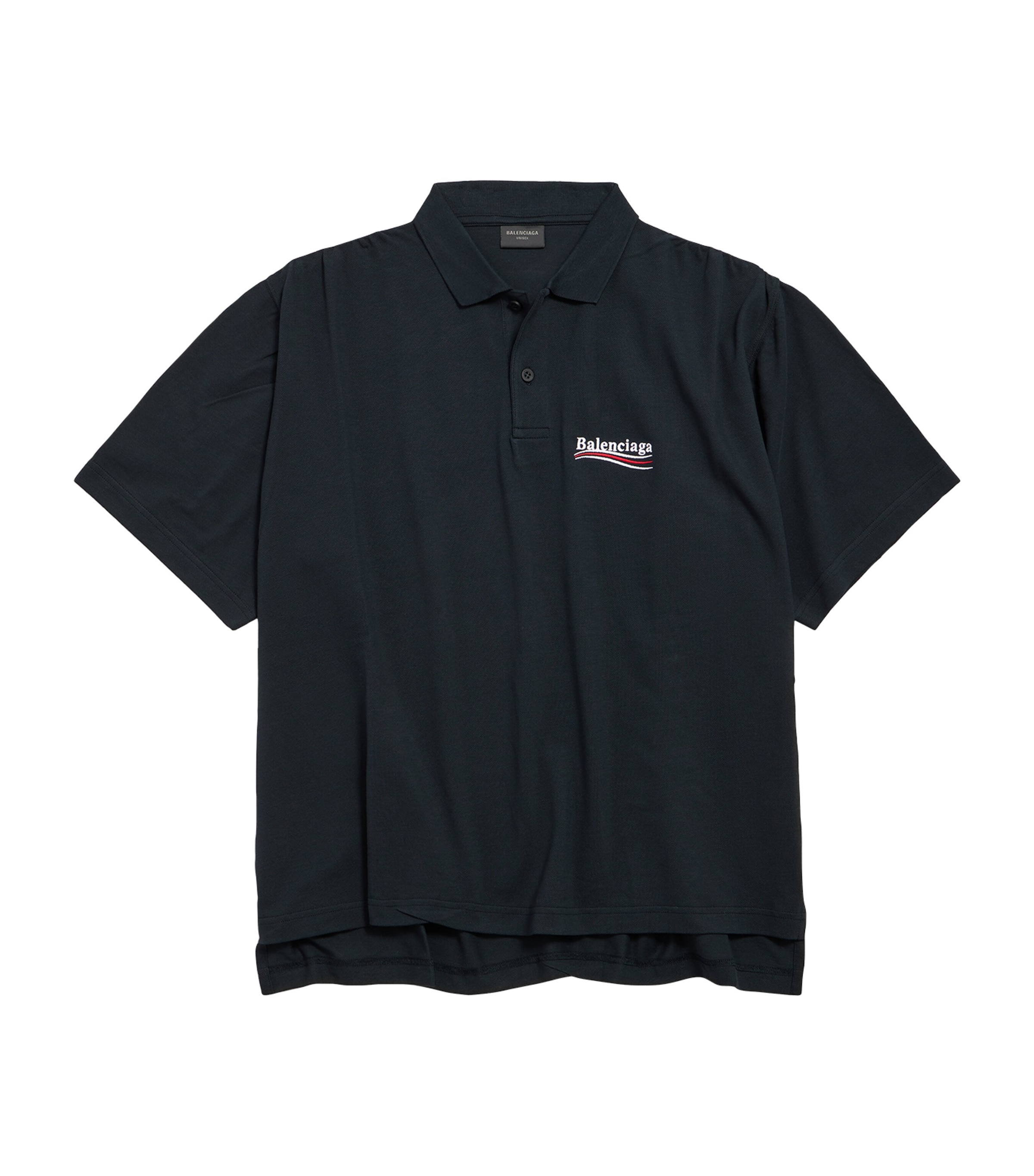 Balenciaga Logo-embroidered Polo Shirt In Black