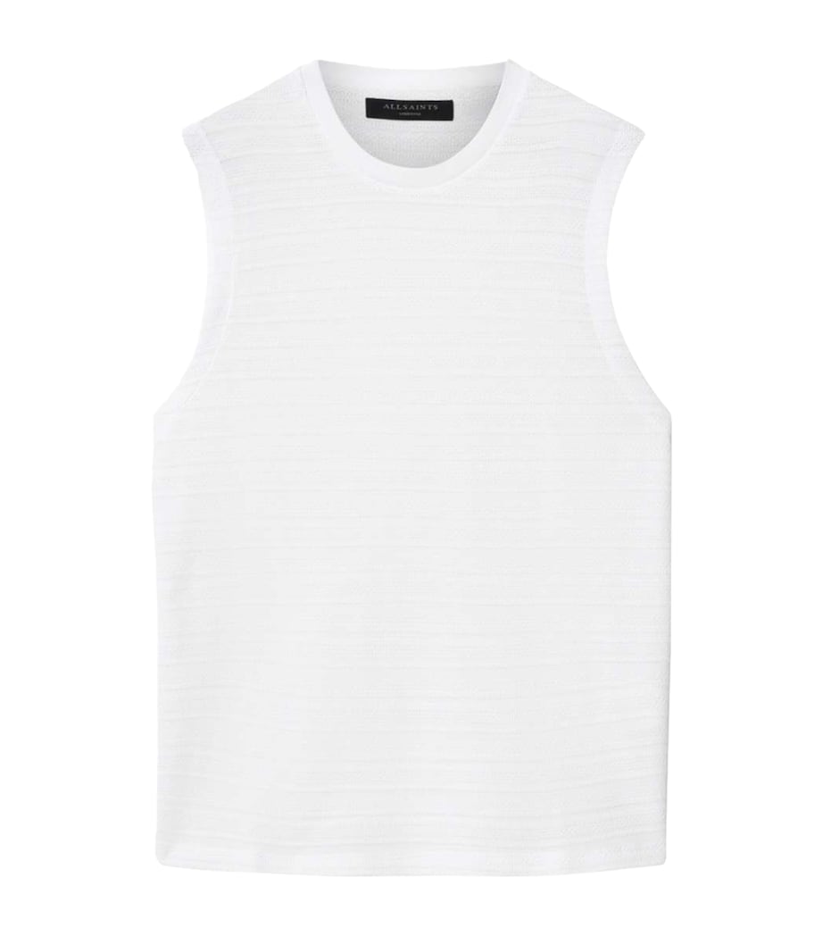 AllSaints Mens Organic Cotton Cove Tank Top Ashen White Image 1