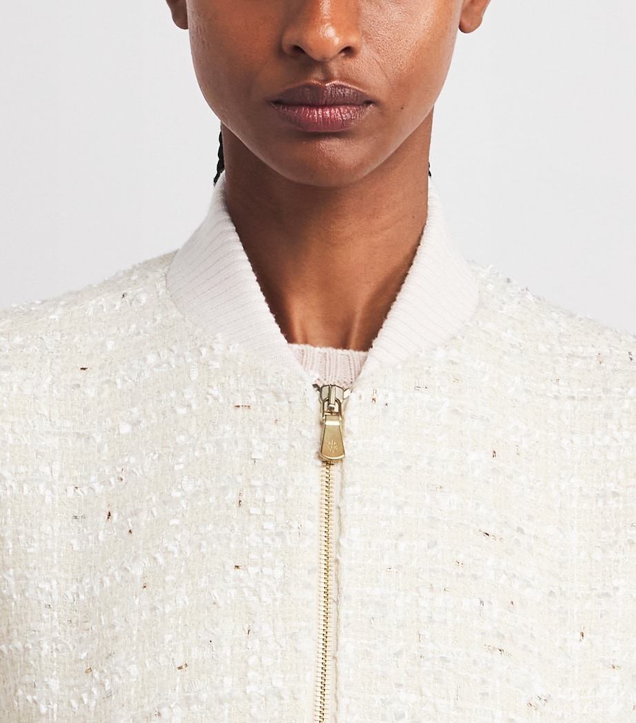Wool-Blend Tweed Bomber Jacket BIANCO Image 6