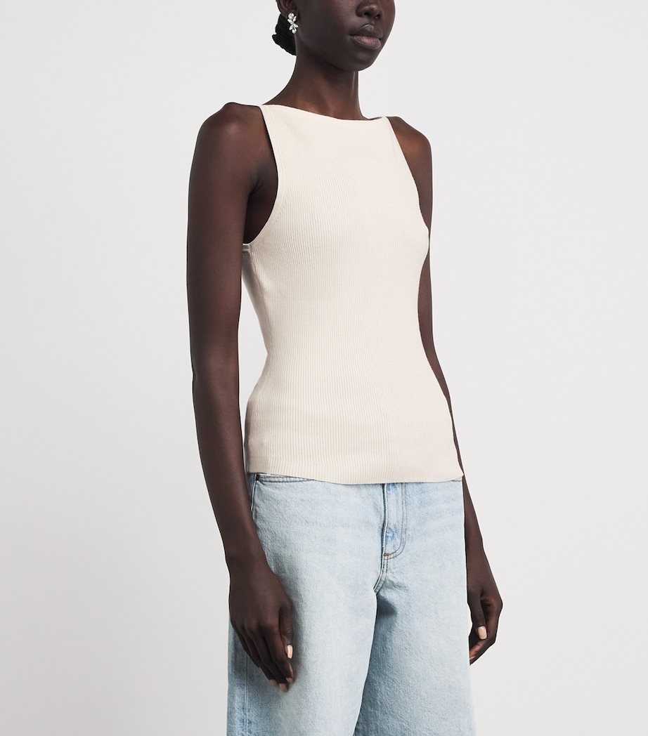 Maje Womens Cotton-Blend High-Neck Top White Image 4