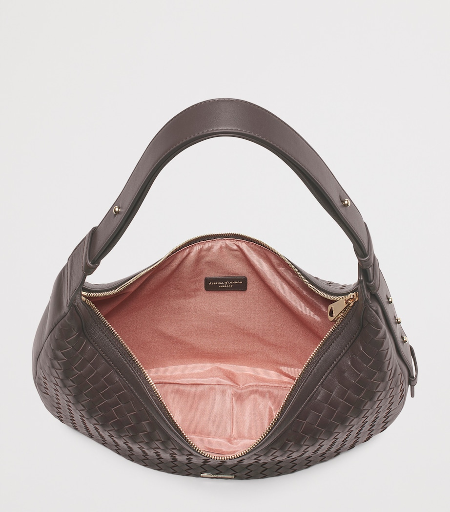 Leather Hudson Crescent Cross-Body Bag CHOCOLATE Image 4