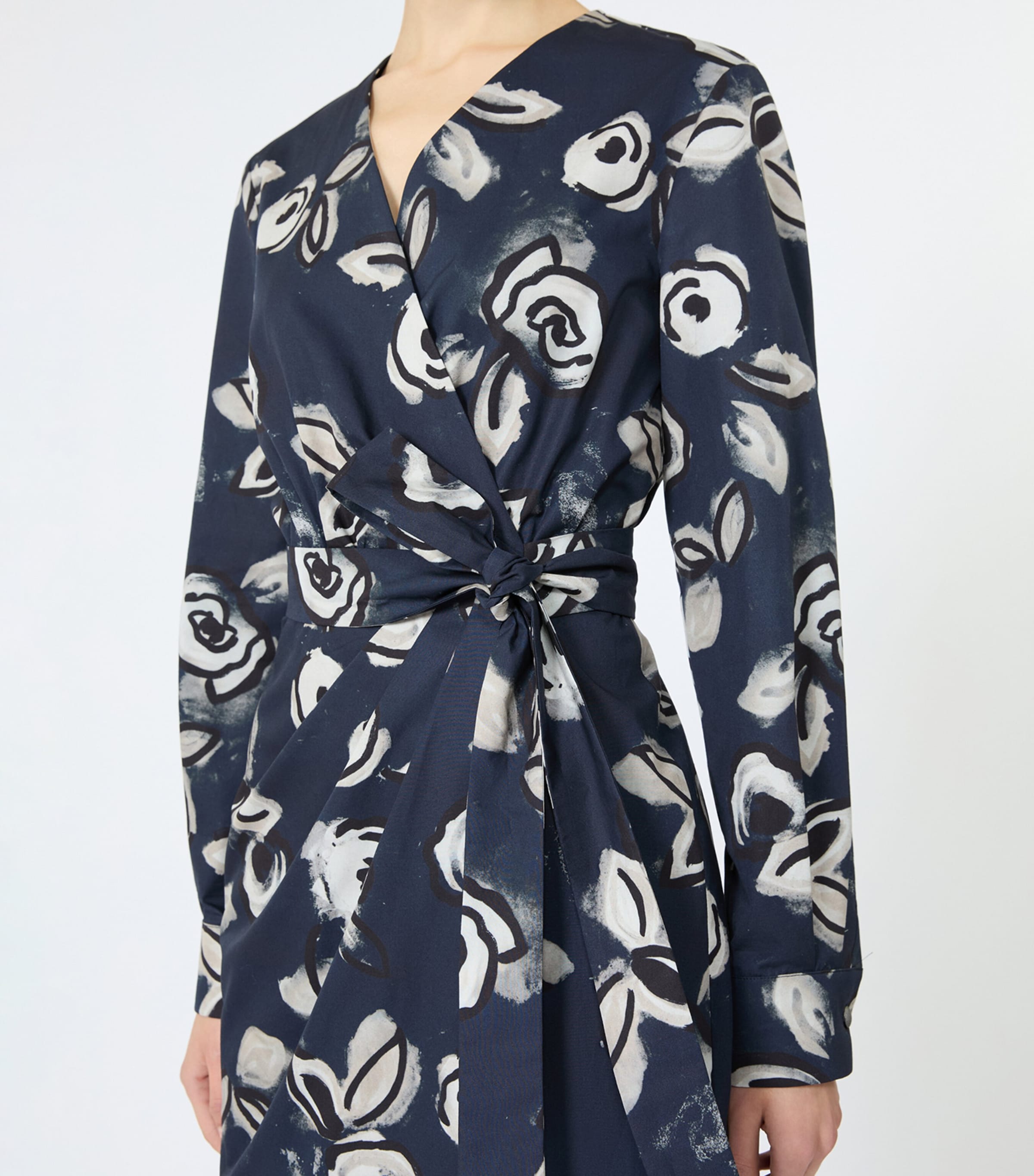 Max Mara Womens Cotton Printed Midi Dress Ultramarine Image 5