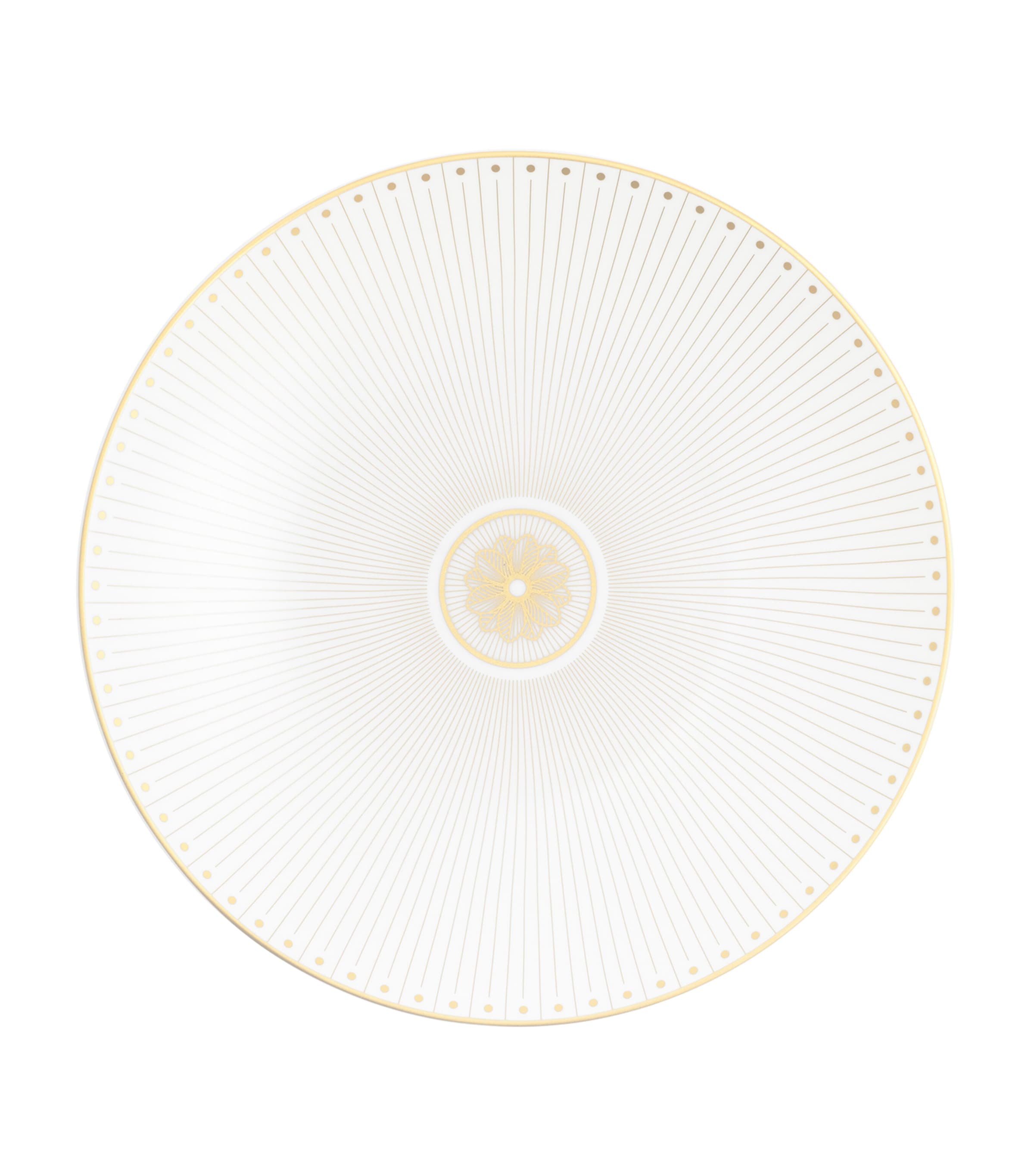 Christofle Porcelain Malmaison Platinum Impériale Dessert Plate In White