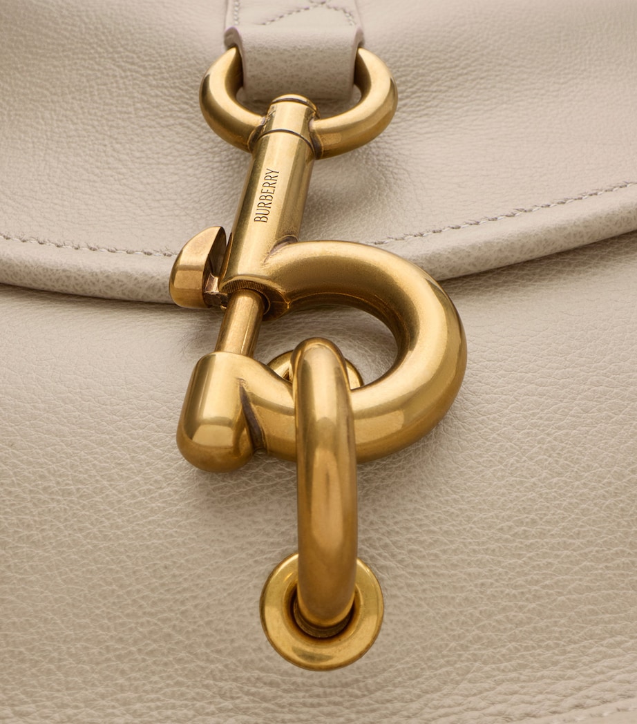 Small Calf Leather B Clip Messenger Bag MUSHROOM Image 6