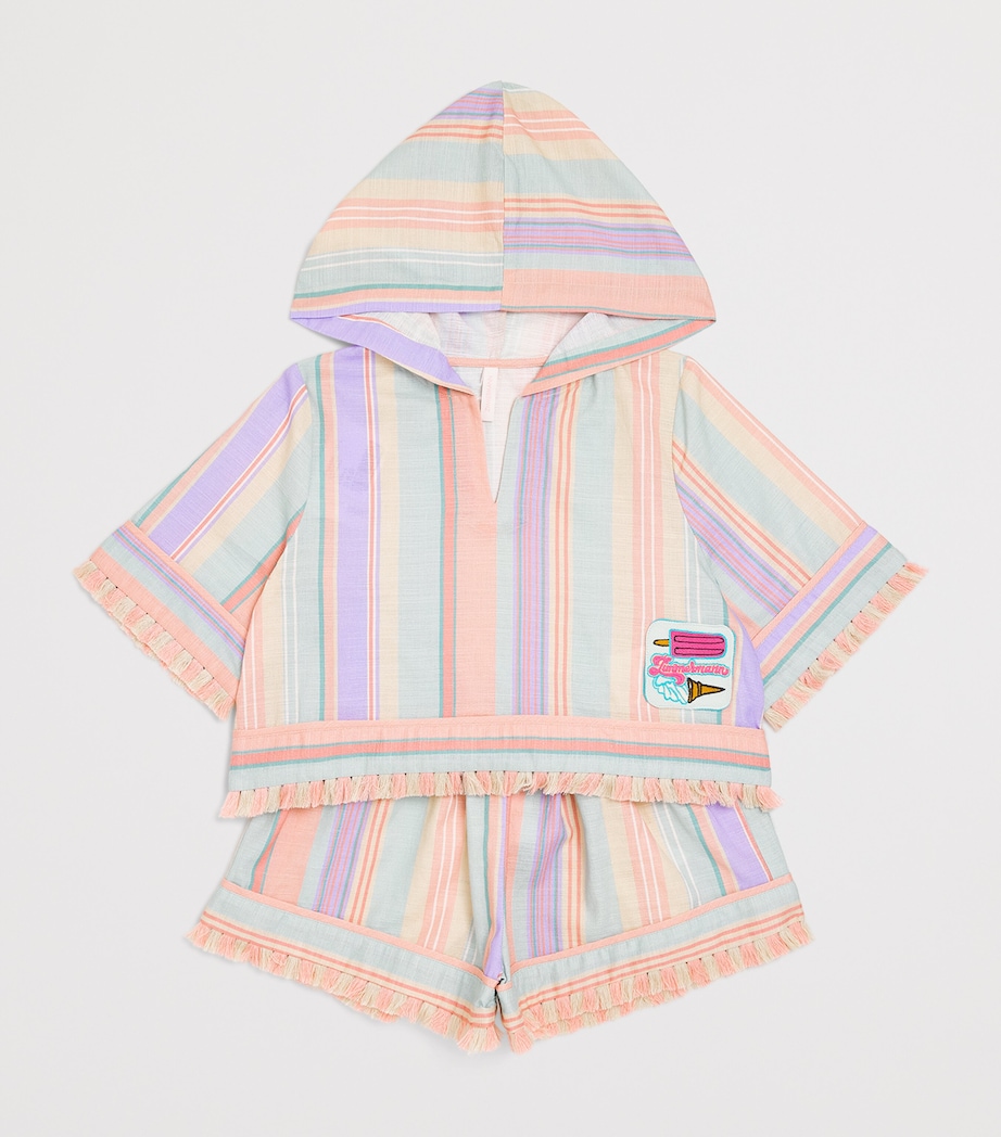 Cotton Fringed Cascadian Hoodie (2-12 Years) MULTI STRIPE Image 3