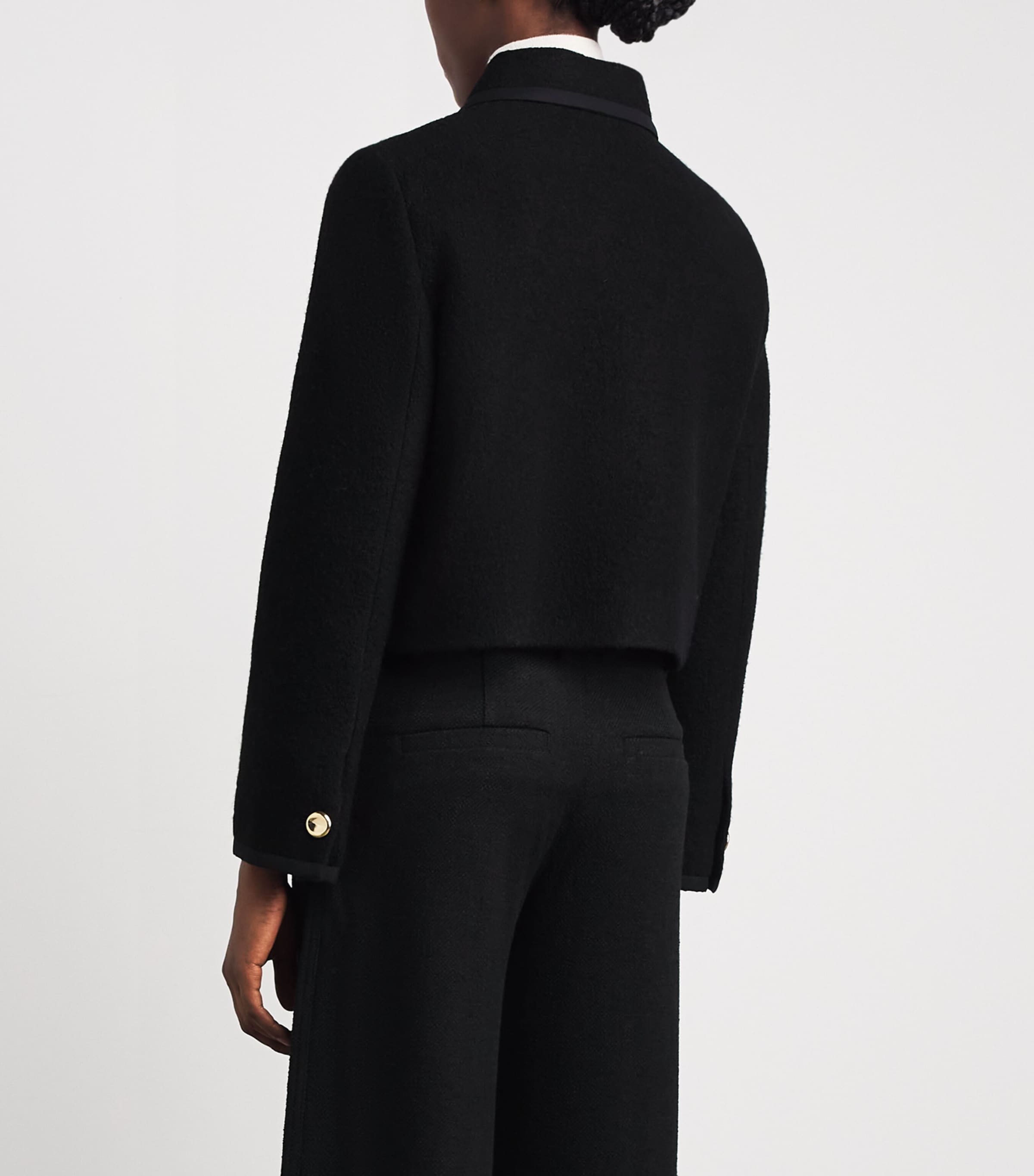 ME+EM Womens Wool Cropped Jacket Black Image 5