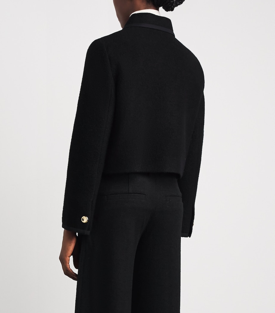 ME+EM Womens Wool Cropped Jacket Black Image 5