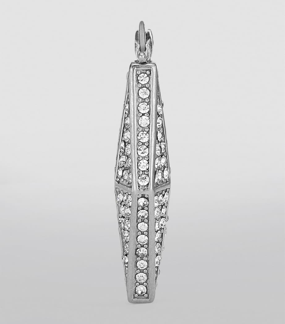 Embellished Diamond Chain Earrings SILVER/CRYSTAL Image 2