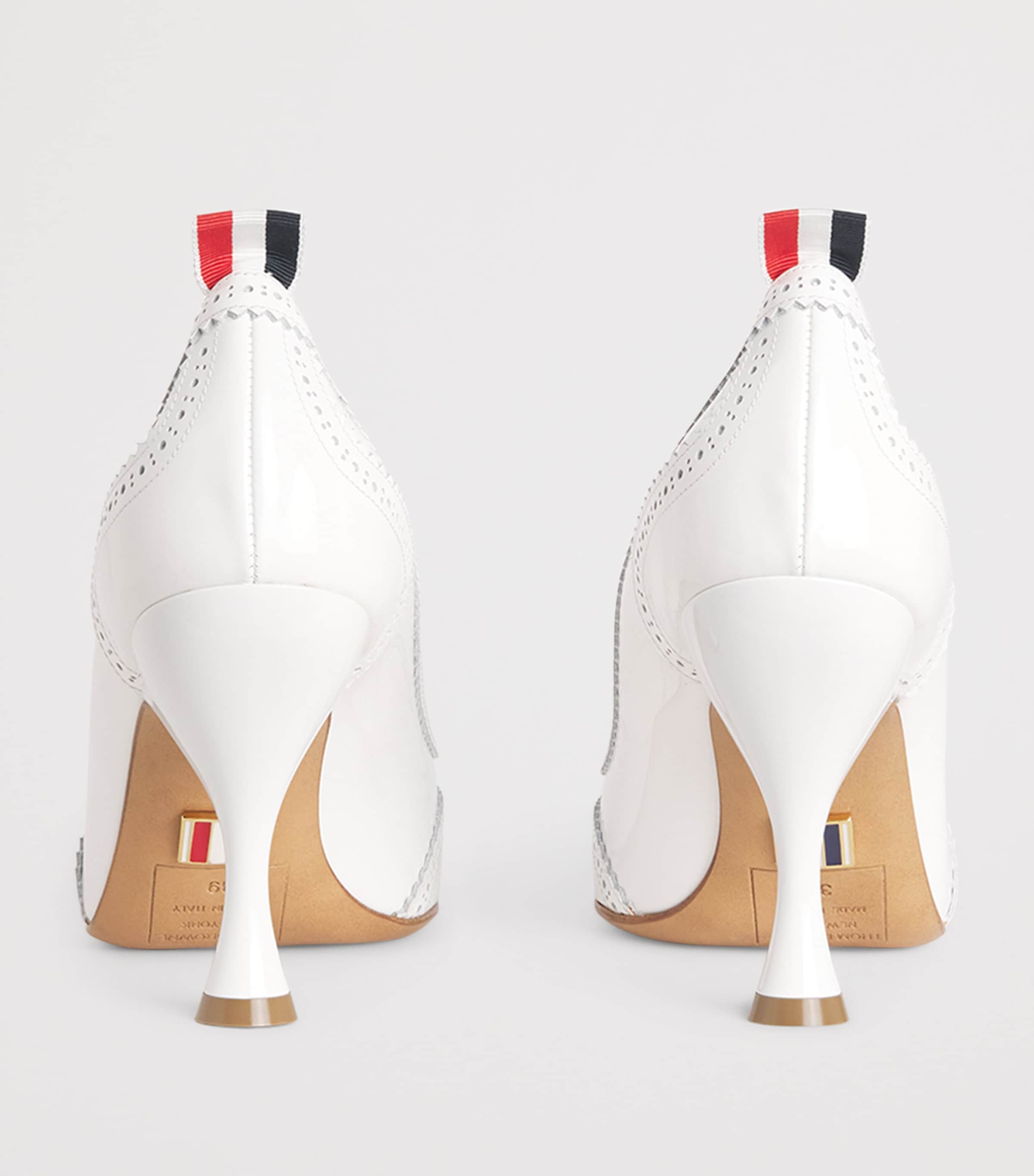 Thom Browne Patent Leather Wingtip Pumps 90 White Image 3
