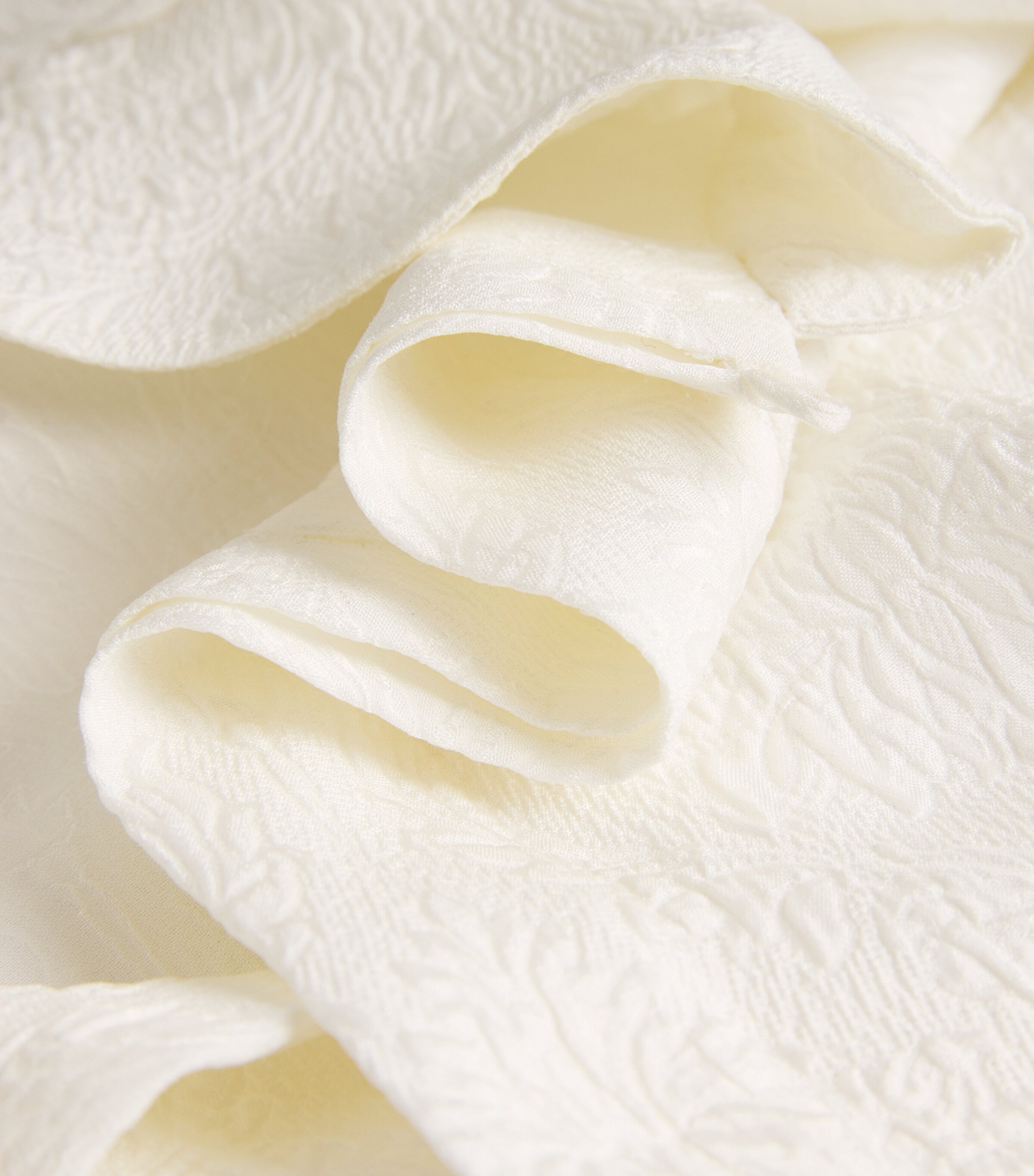 Silk Stand-Collar Wide Shirt IVORY Image 5