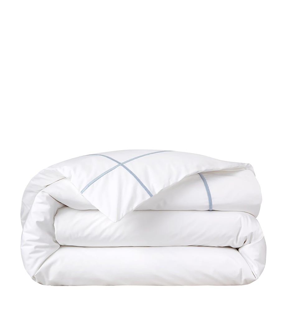 Yves Delorme Pima Cotton Athena Celeste Double Duvet Cover (200cm x 200cm) Celeste Image 2
