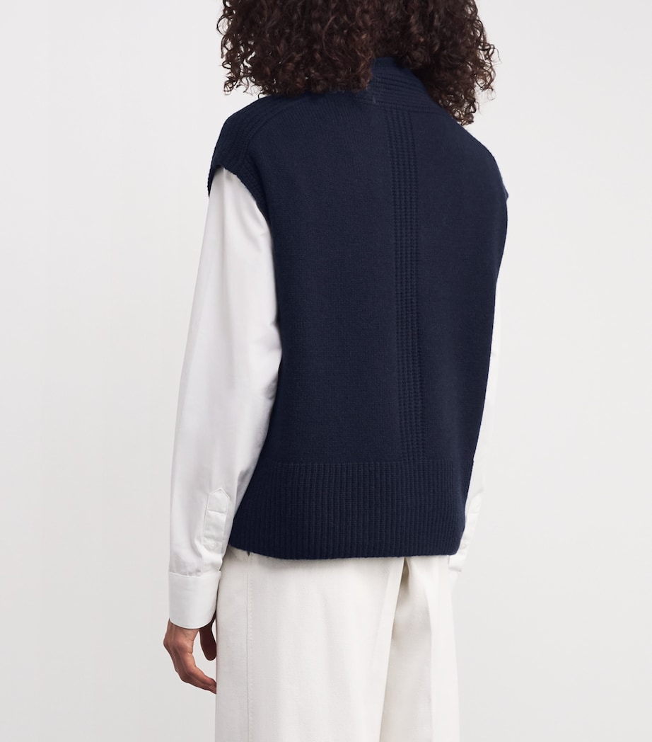 Cashmere Mena Sweater Vest INDIGO Image 4