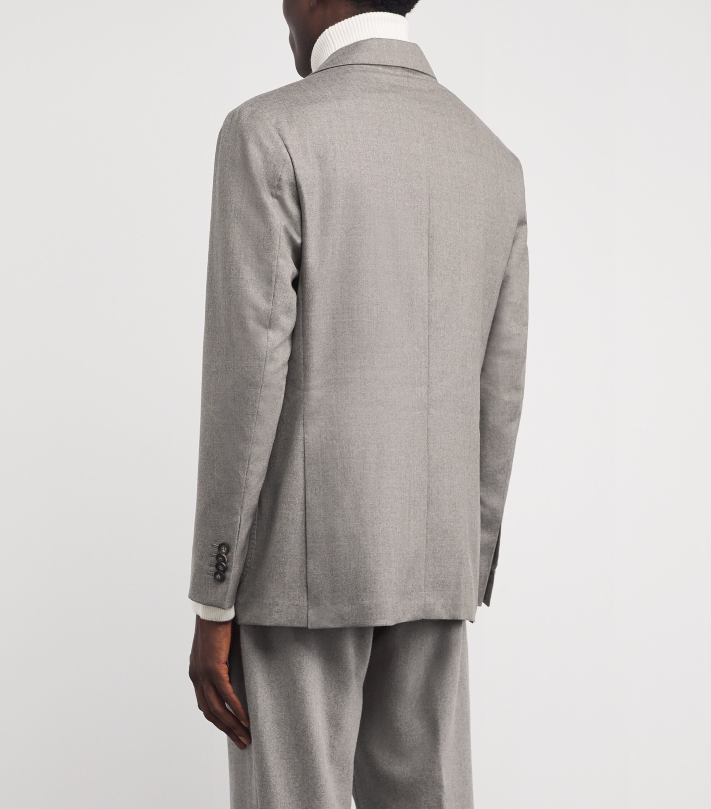 Eton Mens Wool Flannel Soft Blazer Beige Wool Image 4