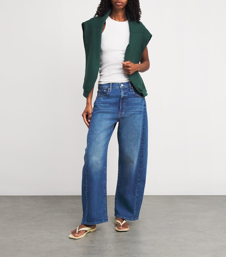 MOTHER Womens The Full Pipe Flood Barrel Jeans It's A Small World Image 2