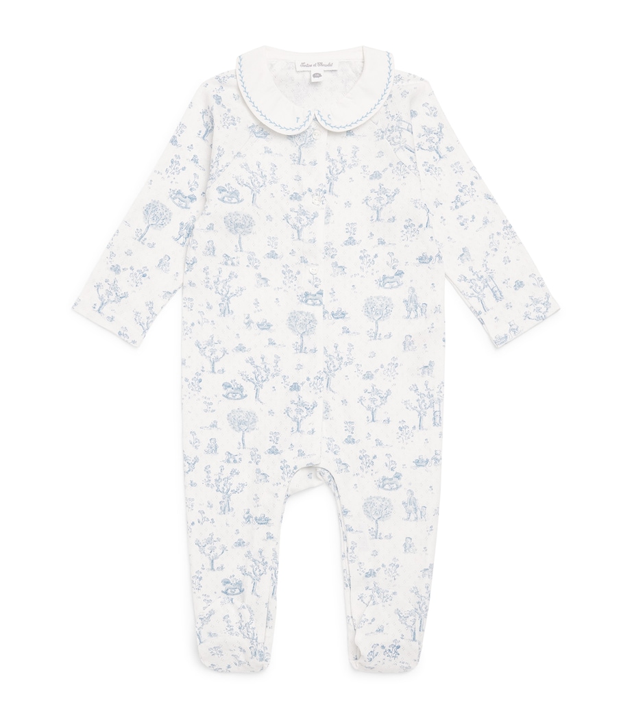 Cotton Printed All-In-One (0-24 Months) 41BLEU CIEL Image 1