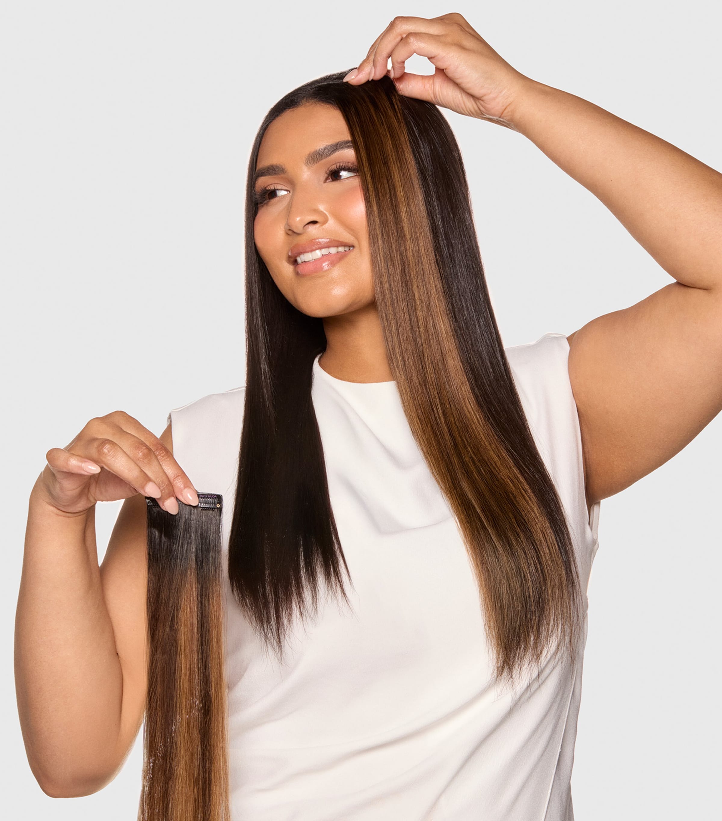Beauty Works x Huda BARELY THERE Mix & Match Minis Clip-In Hair Extensions (20") DESERT DUNE Image 6