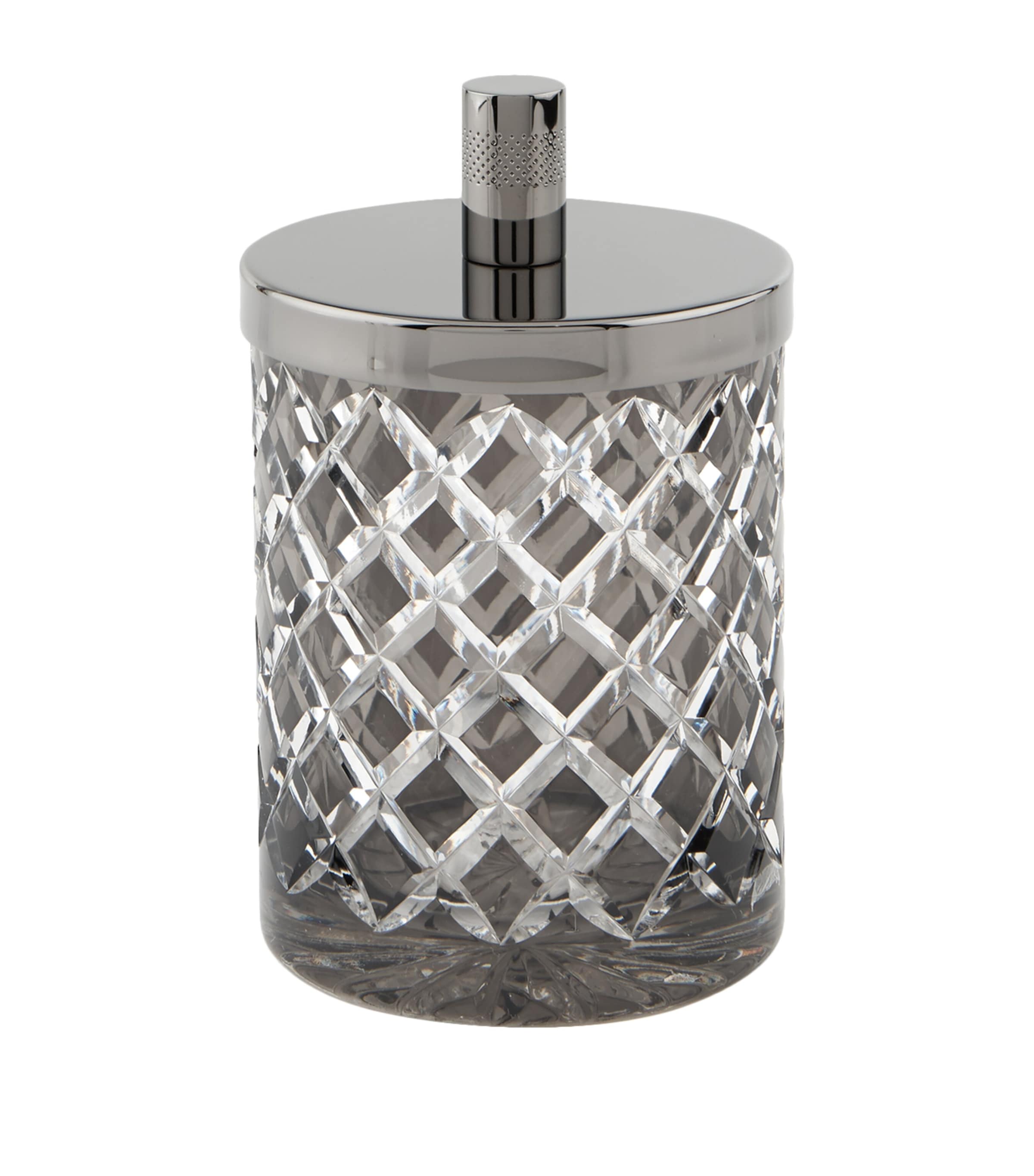 Zodiac Bevelled Crystal Jar In Grey