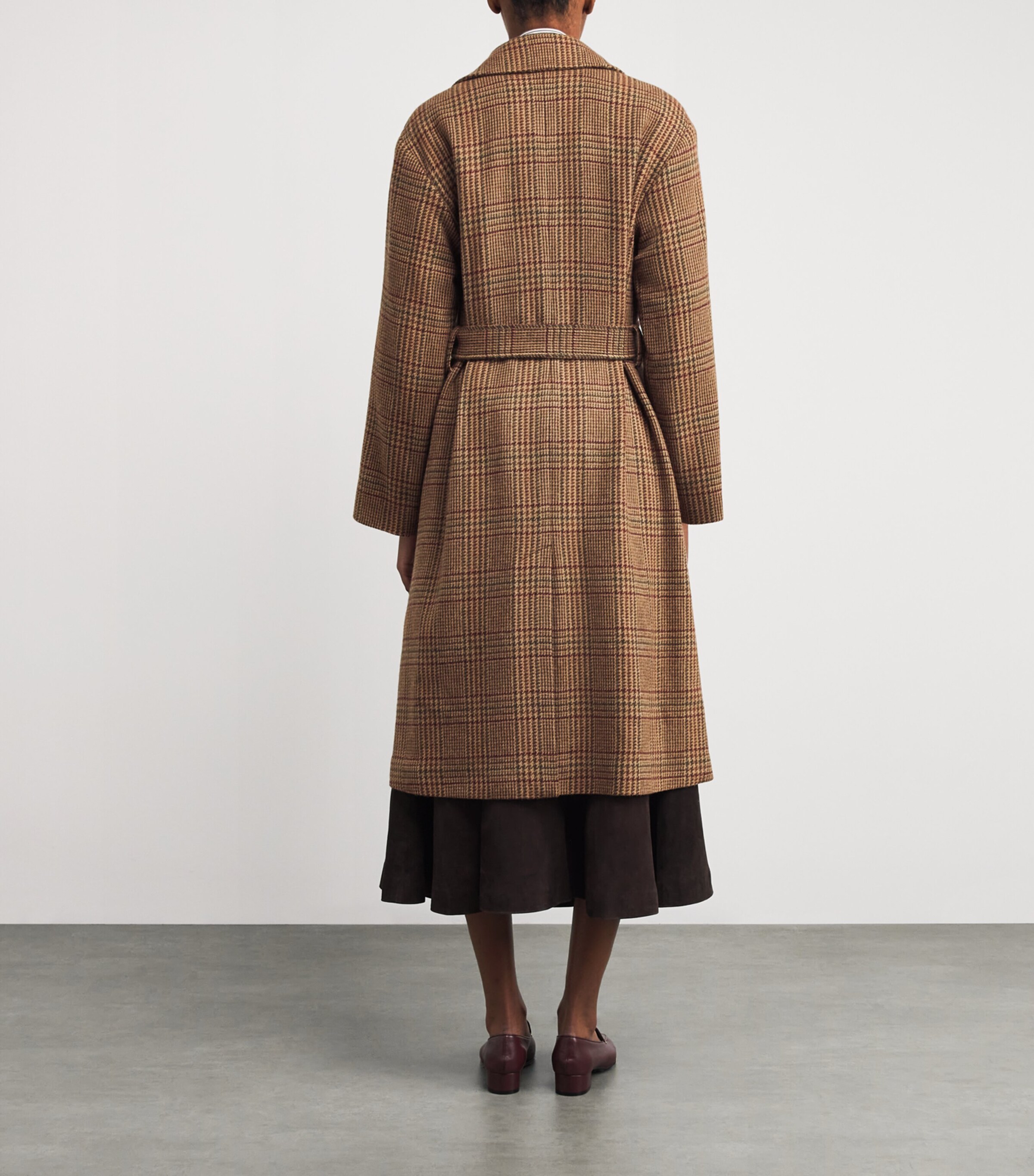 Wool Check Car Coat 1739 BRWN/TN GLN CHK Image 4
