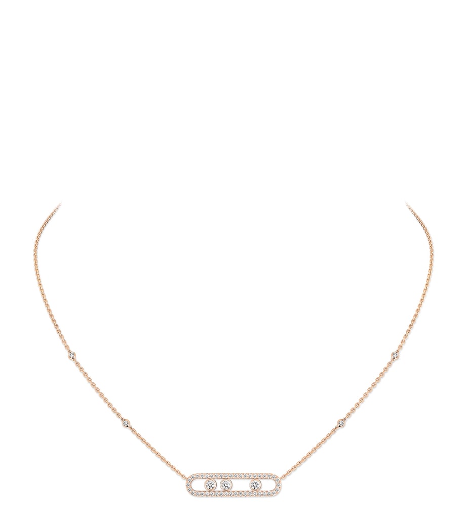 Messika Move Classique Pink Gold and Diamond Pavé Necklace (0.70ct) Pink Gold Image 1