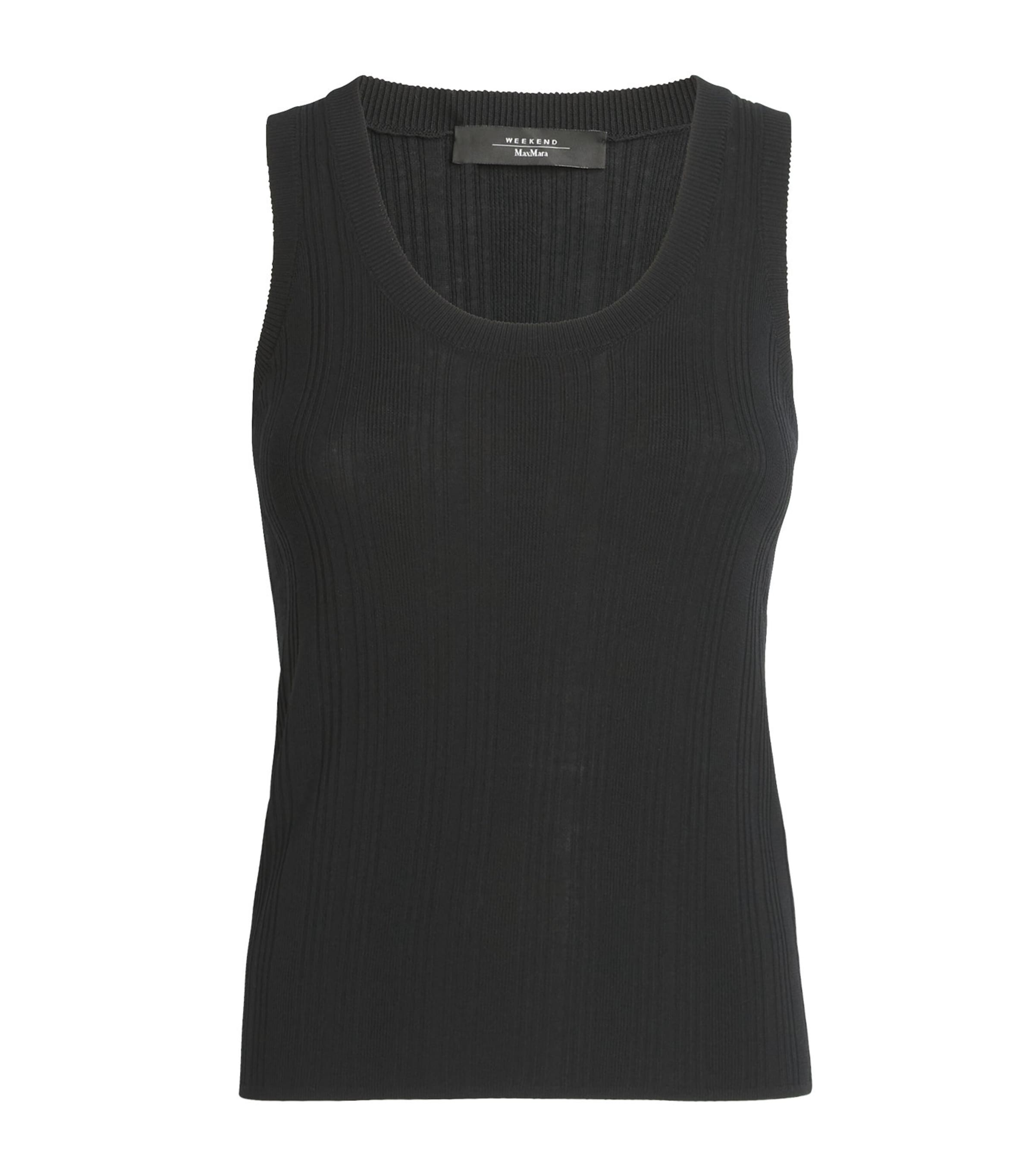 Weekend Max Mara Womens Rib-Knit Tank Top Black Image 1
