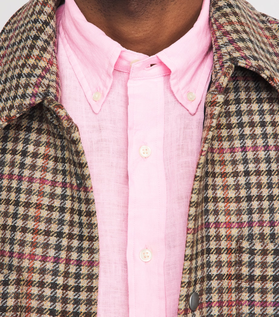 Polo Ralph Lauren Mens Linen Custom Fit Shirt Carmel Pink Image 3