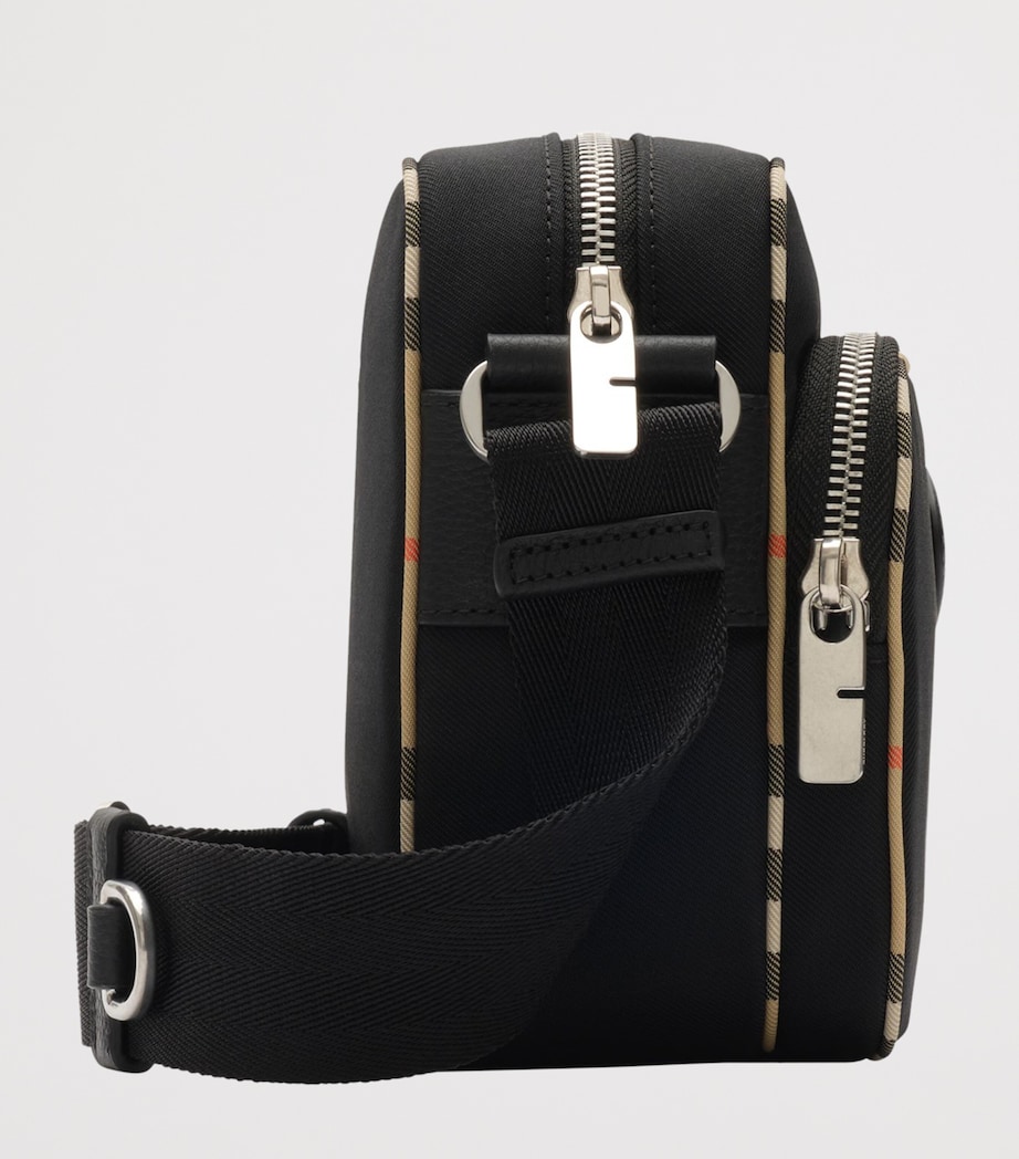 Burberry Check-Trim Cross-Body Bag Black Image 3