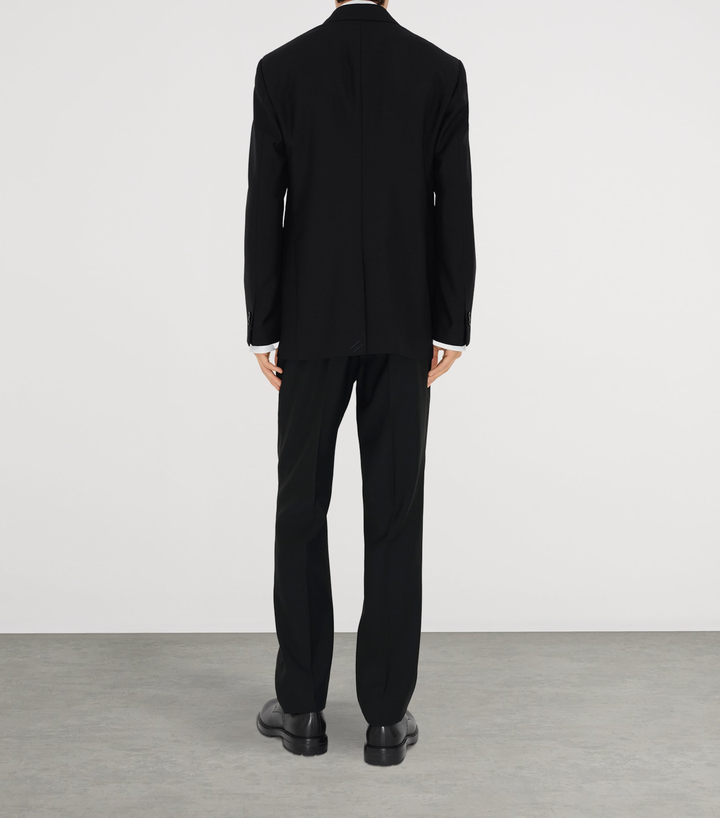Wool Twill Slim Trousers BLACK Image 4
