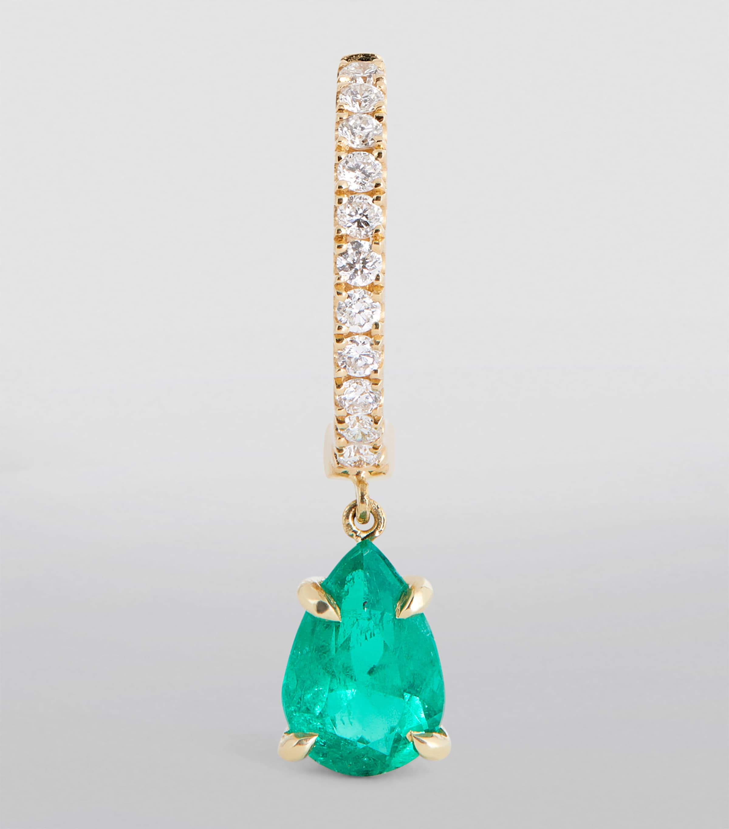 Anita Ko Yellow Gold, Diamond and Emerald Single Huggie Earring Yellow Gold Image 2