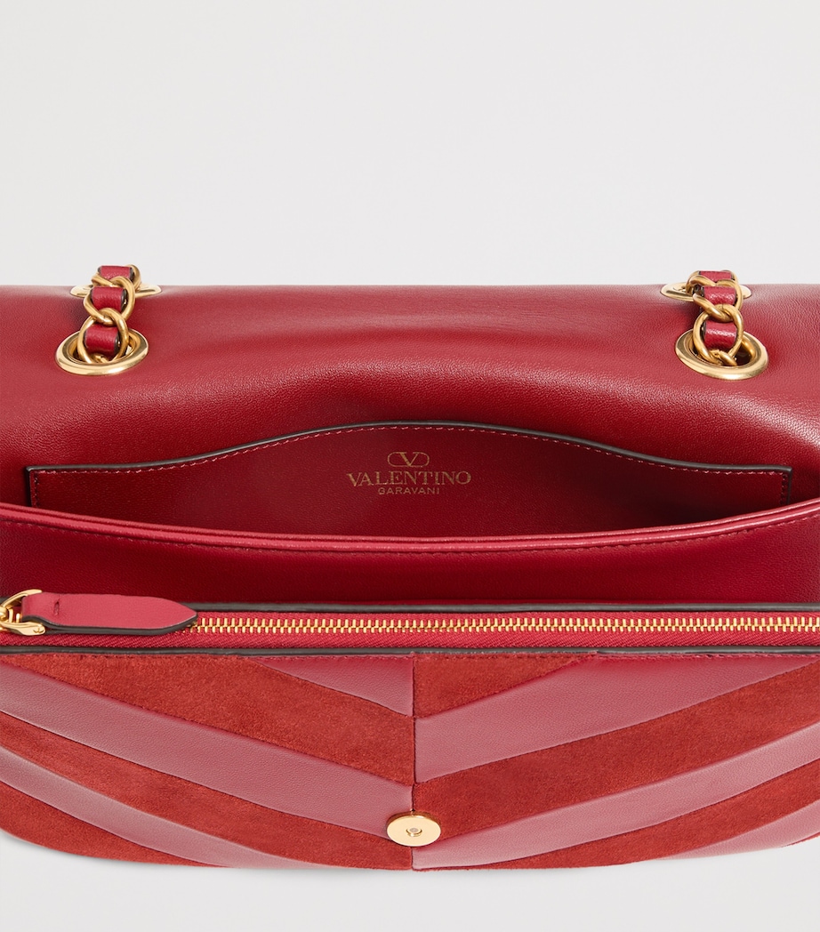 Valentino Garavani Lambskin Chevron Djuna Shoulder Bag Aqs Image 6