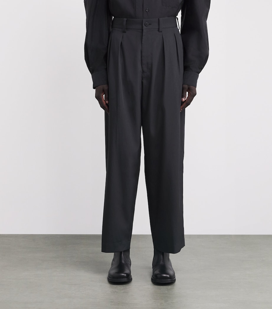 Air Wide-Leg Trousers 15-BLACK Image 3