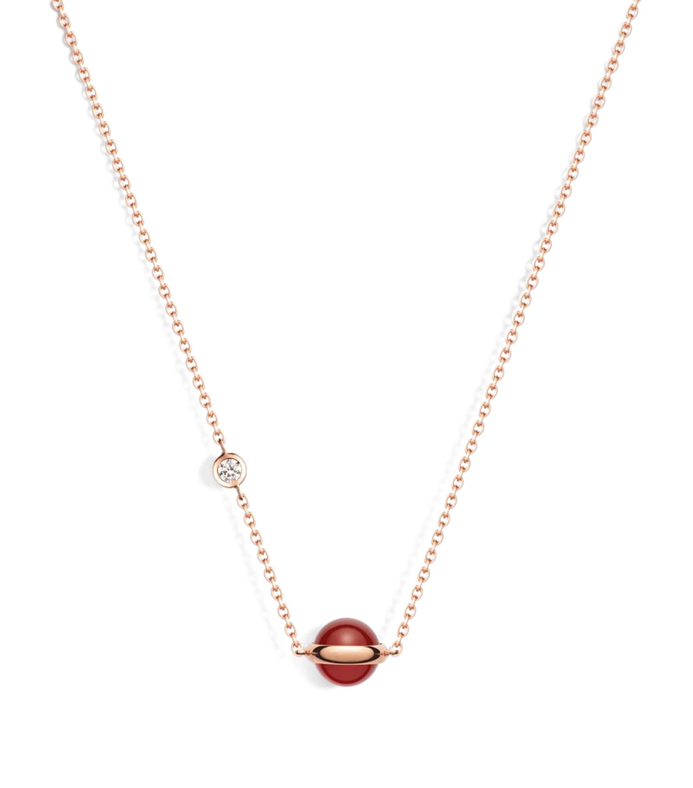 Rose Gold and Carnelian Possession Necklace RED Image 1