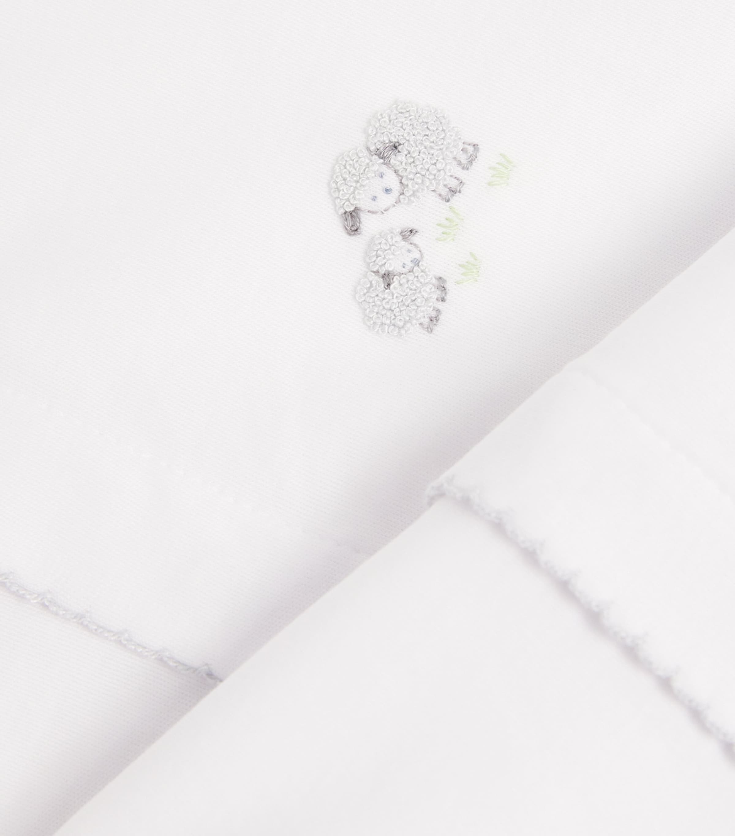 Pima Cotton Sheep Embroidery All-In-One (0-6 Months) K193WHITE/SILVER Image 3