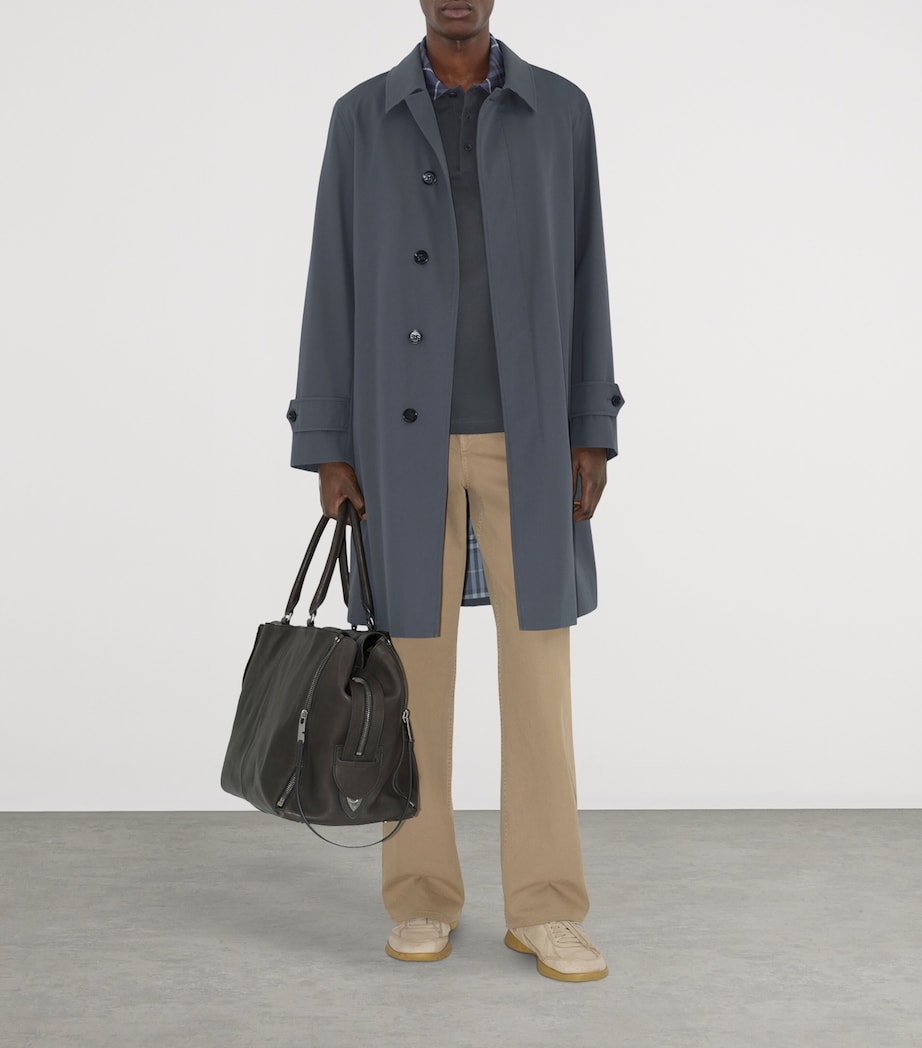 Cotton Check-Collar Polo Shirt MAGNET Image 2