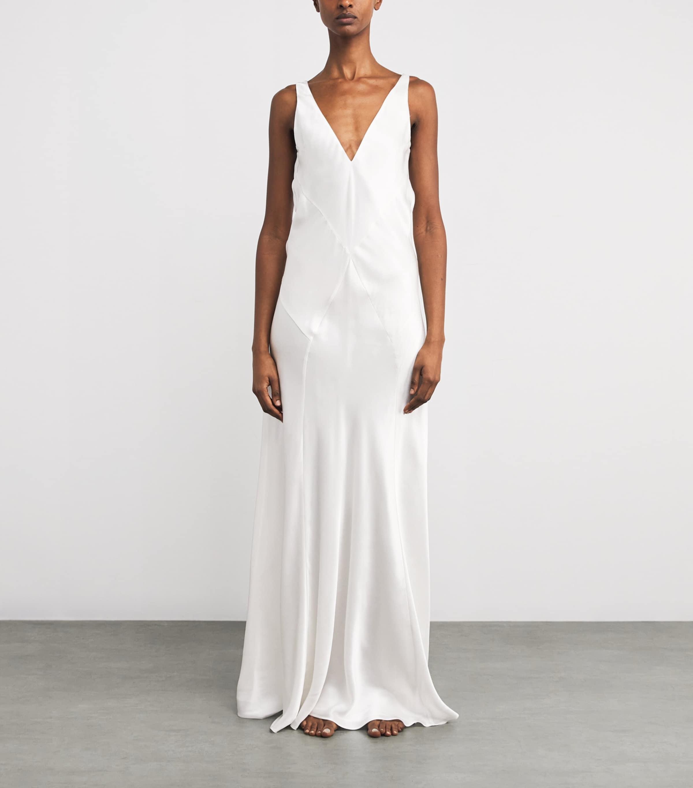 Silk Paloma Slip Maxi Dress IVORY Image 2