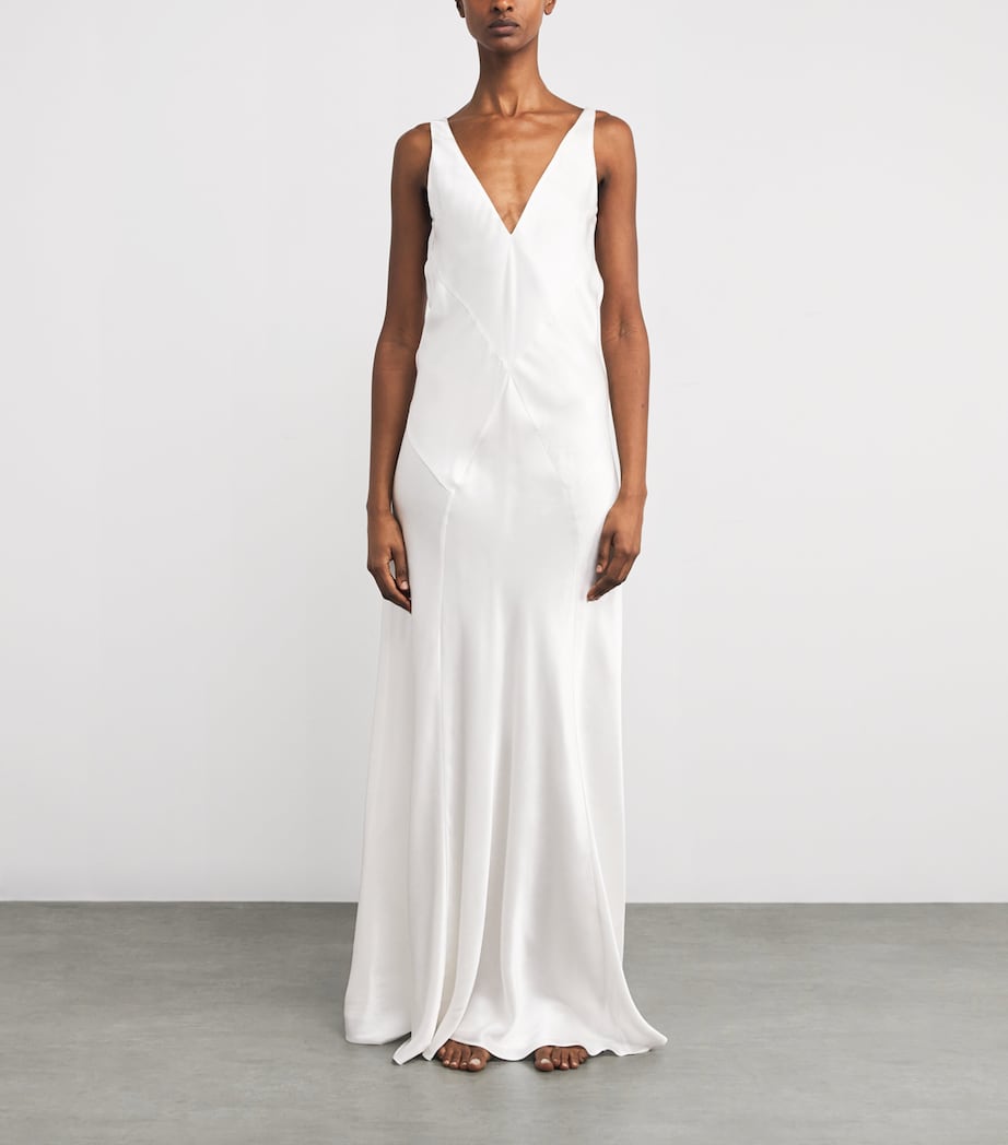 Silk Paloma Slip Maxi Dress IVORY Image 2