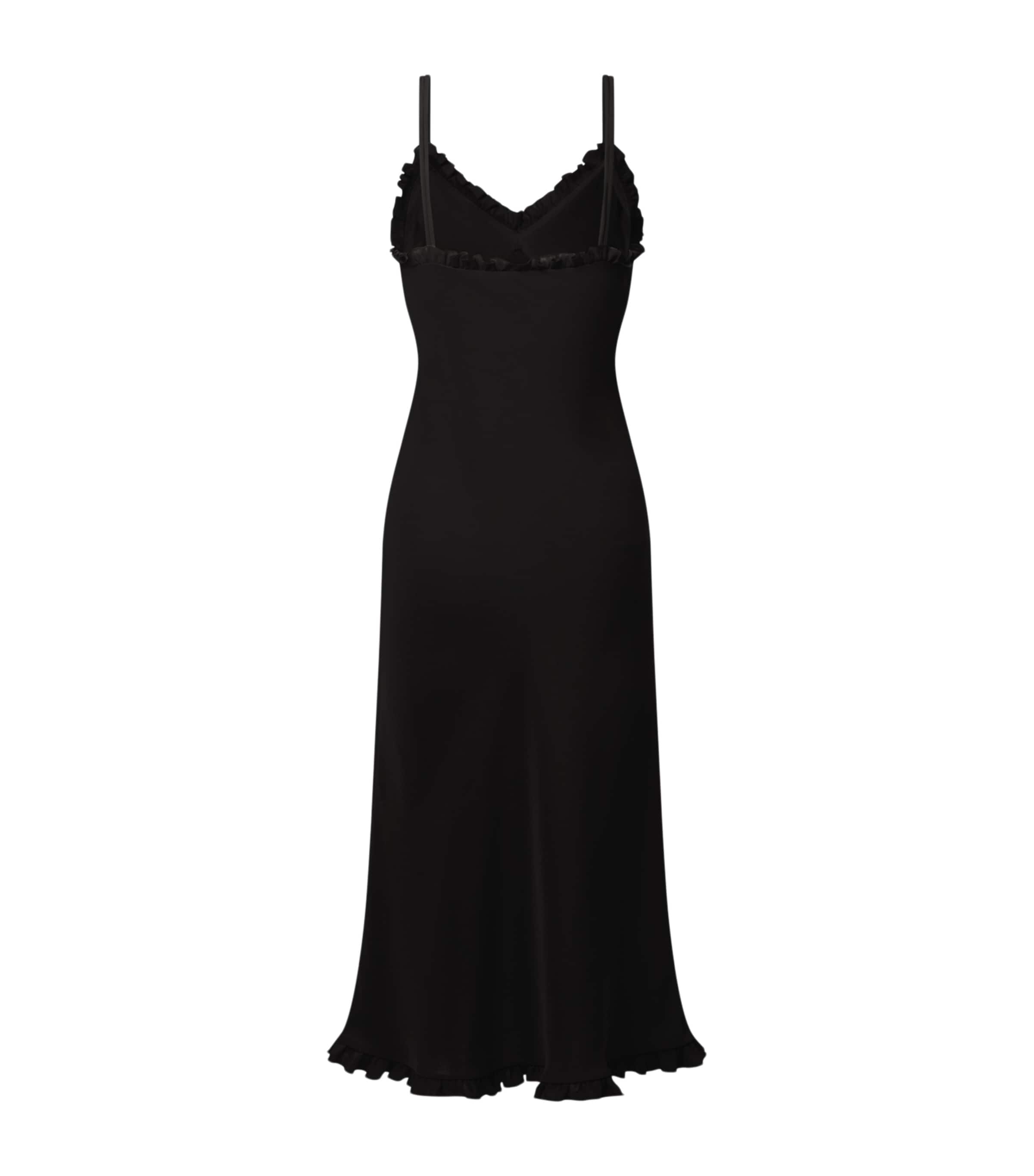 LOUIS VUITTON Womens Sleeveless Ruffled Midi Dress Black Image 2