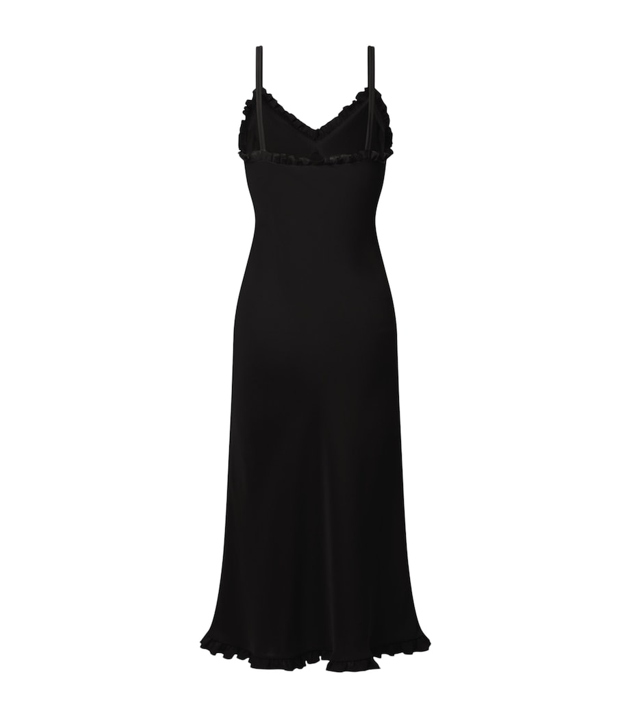 LOUIS VUITTON Womens Sleeveless Ruffled Midi Dress Black Image 2