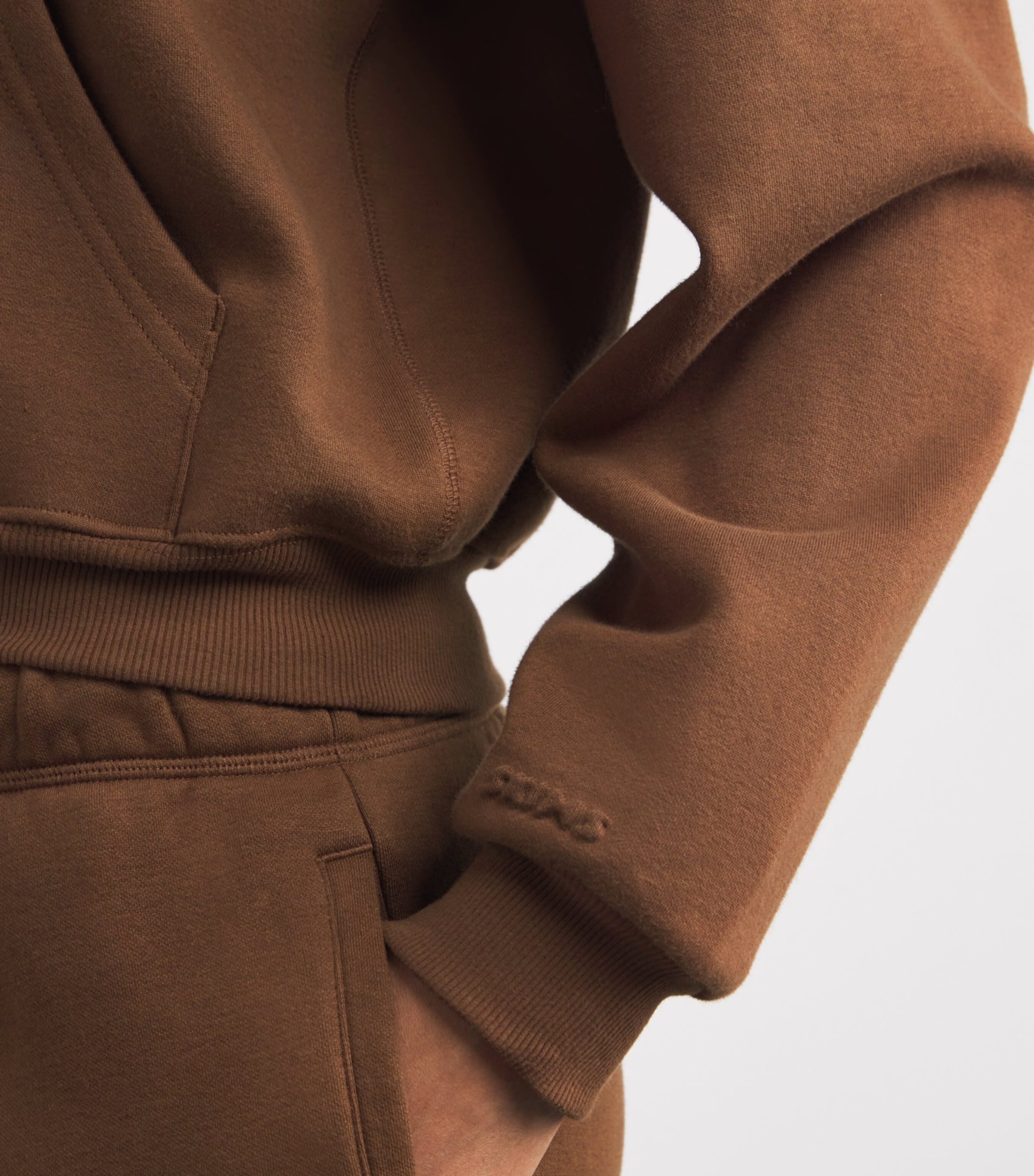 Cotton-Blend Fleece Zip-Up Hoodie BISON Image 6