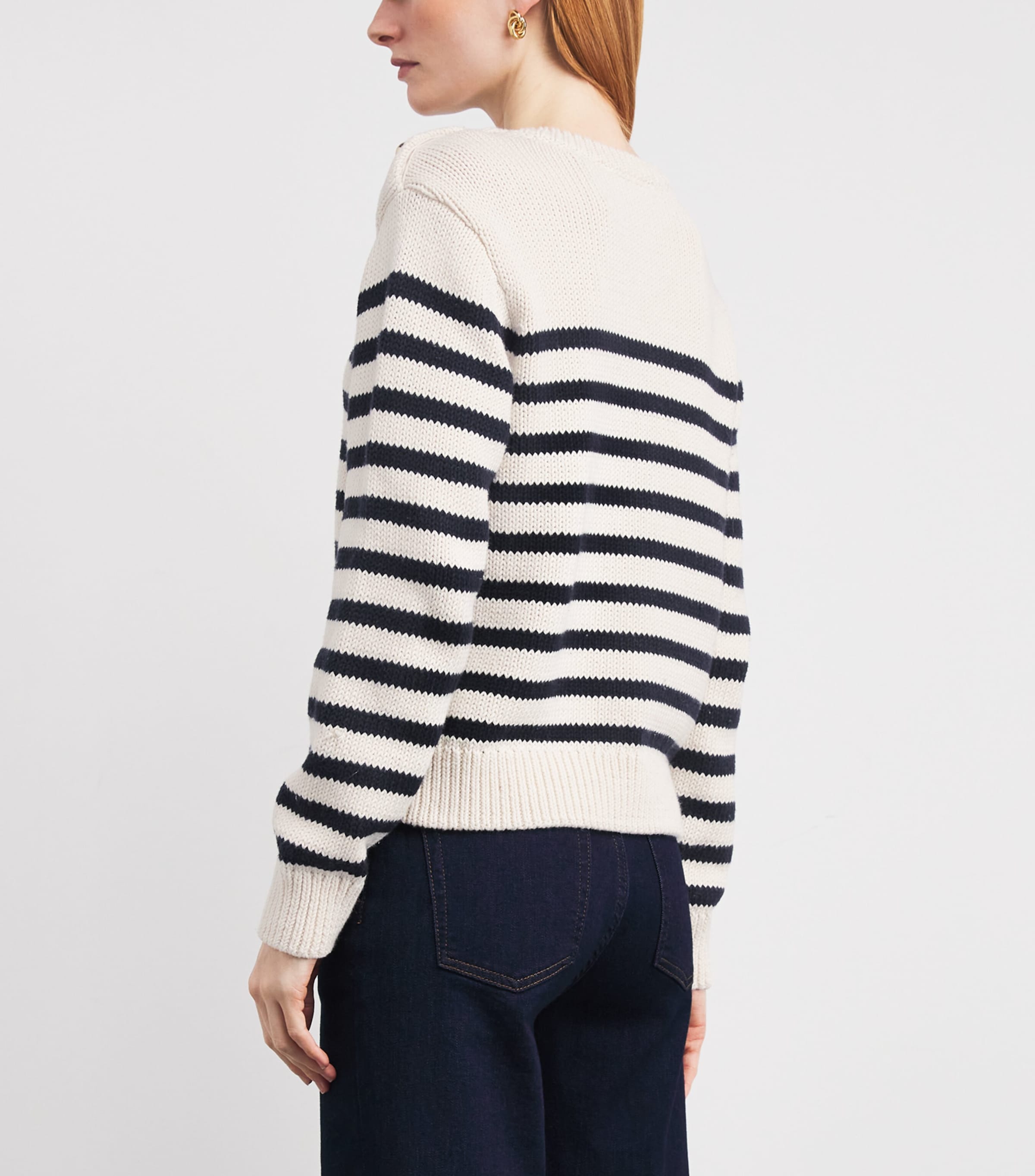Wool Stripe Mariner Sweater CREAM Image 4