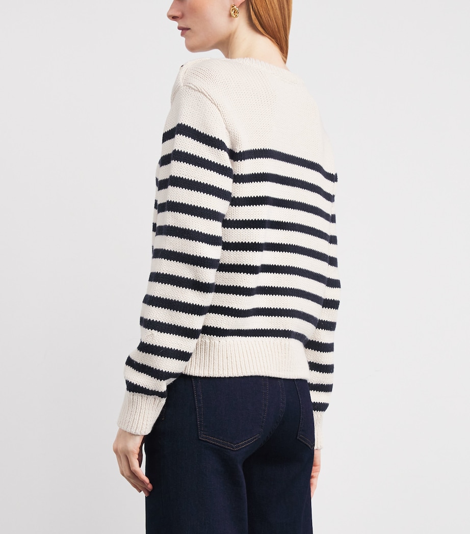 Wool Stripe Mariner Sweater CREAM Image 4