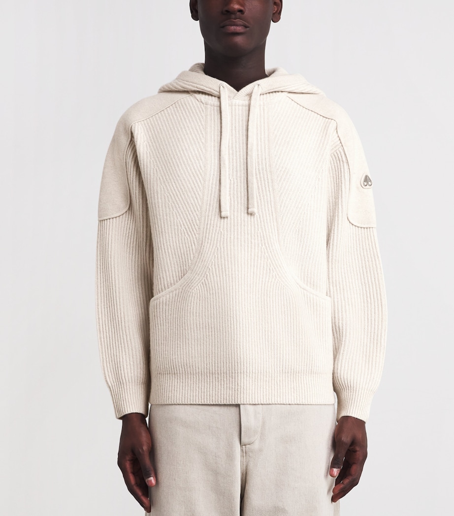 Wool Knitted Colson Hoodie ALABASTER - 1728 Image 3