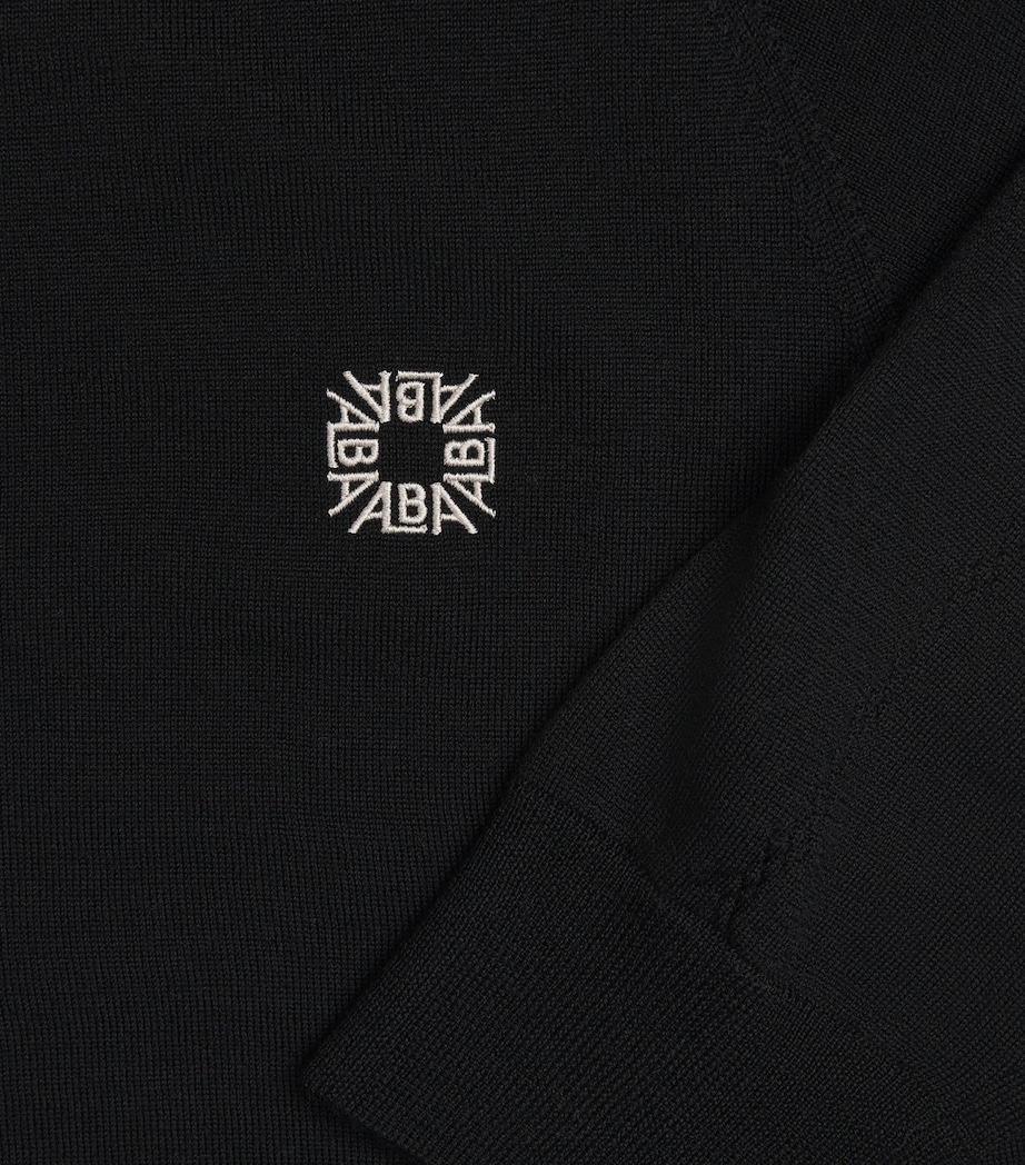 Alba Mens Wool Embroidered Sweater Black Image 6