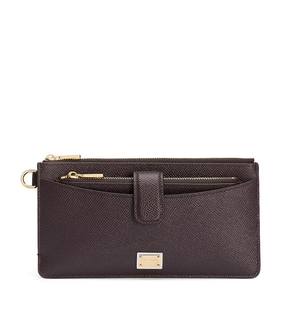 Grained Leather Card Holder 8M073-WINE Image 1