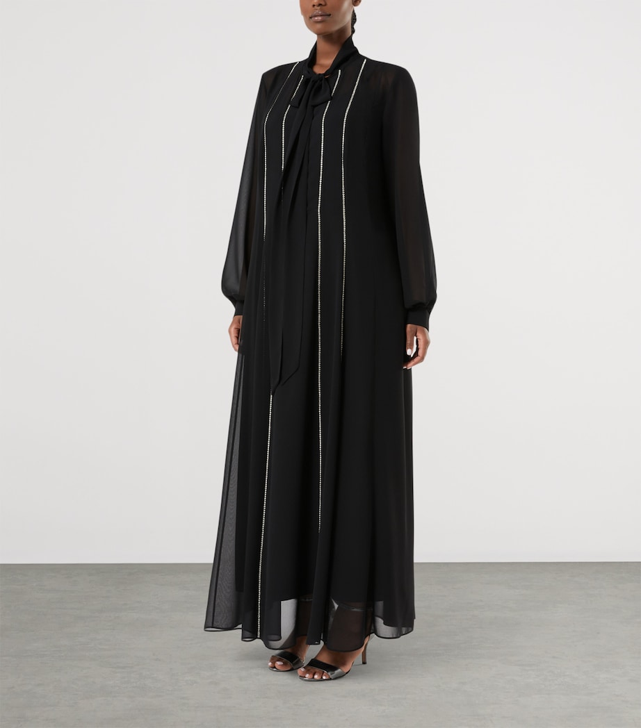 Marina Rinaldi Womens Embellished Pussybow Maxi Dress Black Image 2