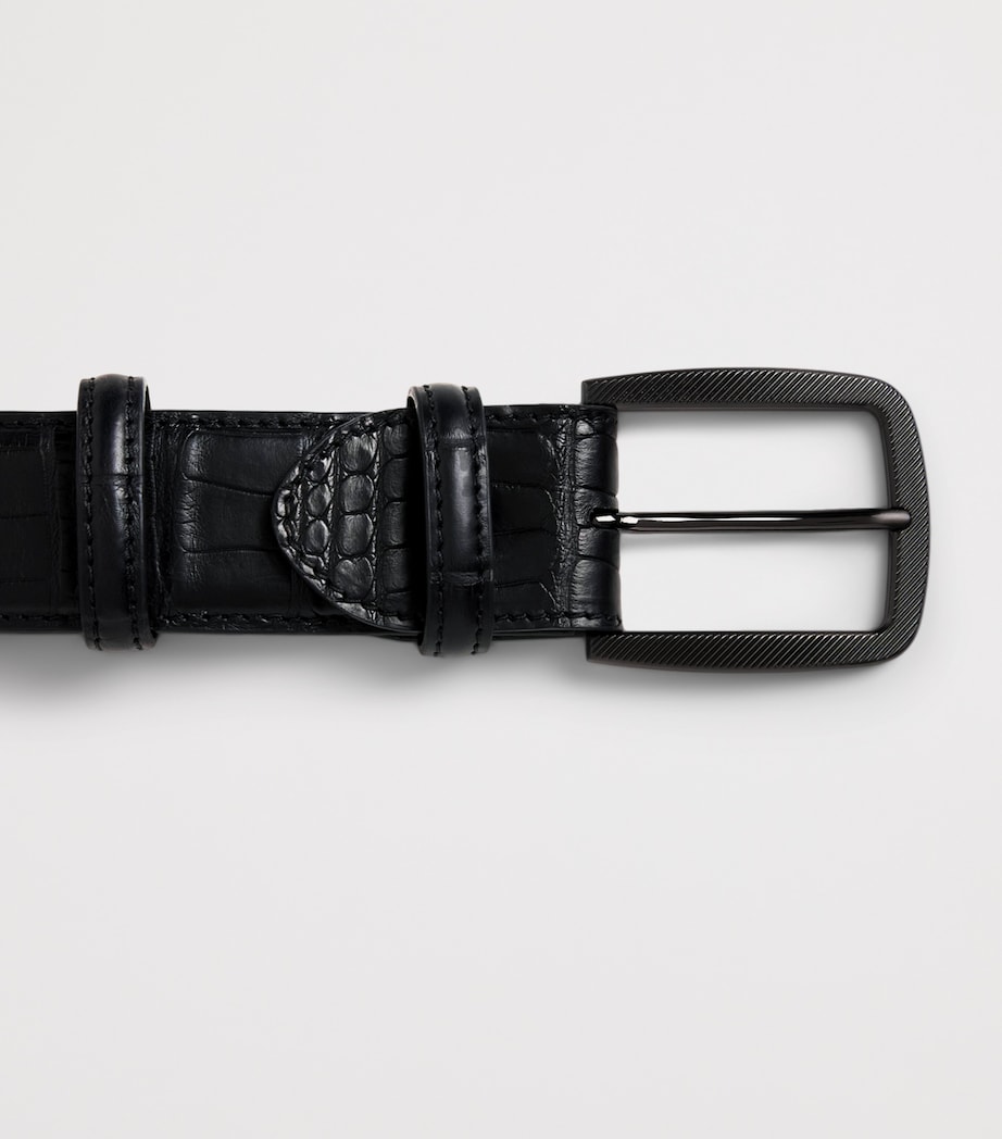 Elliot Rhodes Alligator Leather Belt Black Image 3