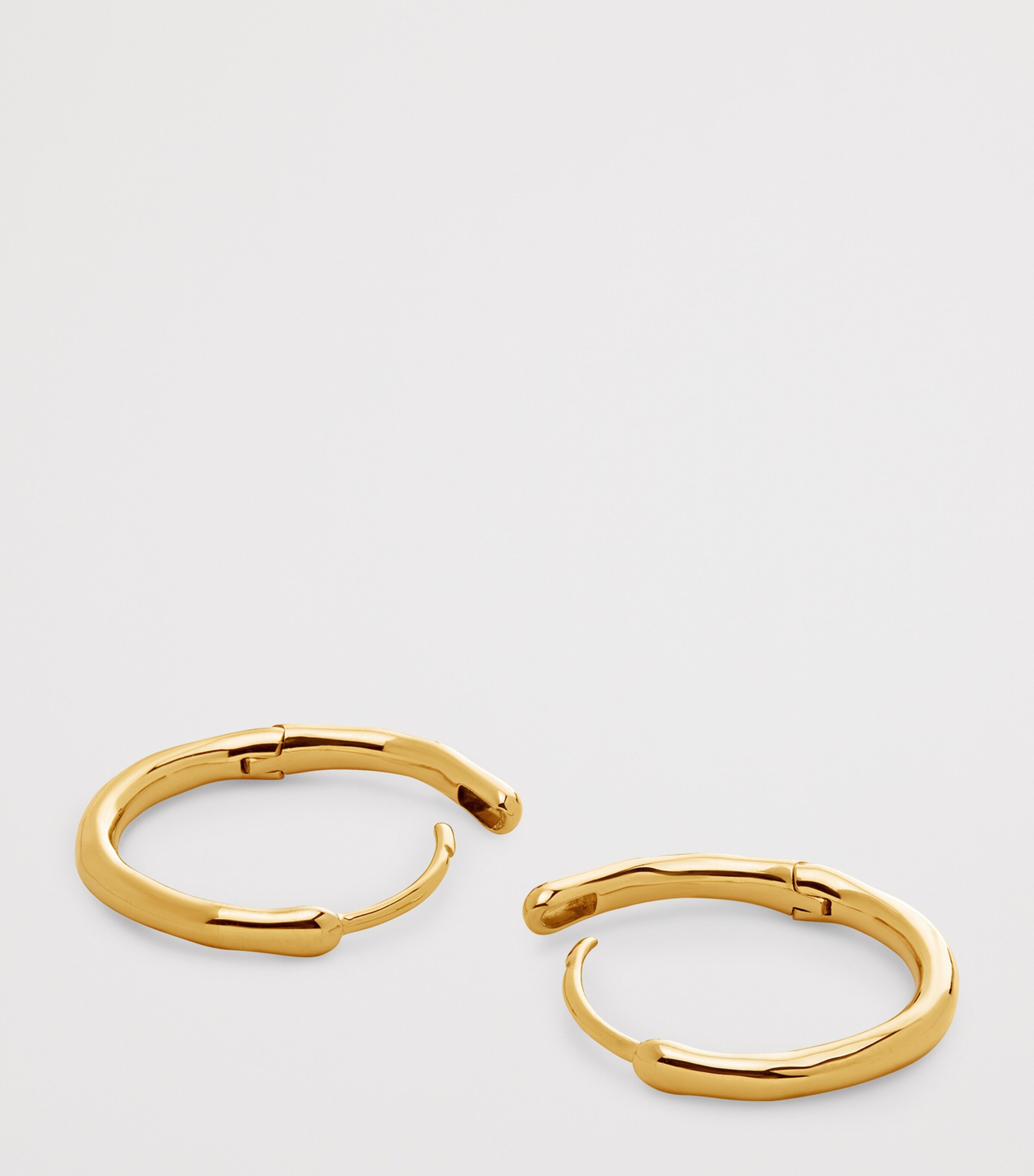 Monica Vinader Small Gold Vermeil MV Siren Hoop Earrings Gold Vermeil Image 2