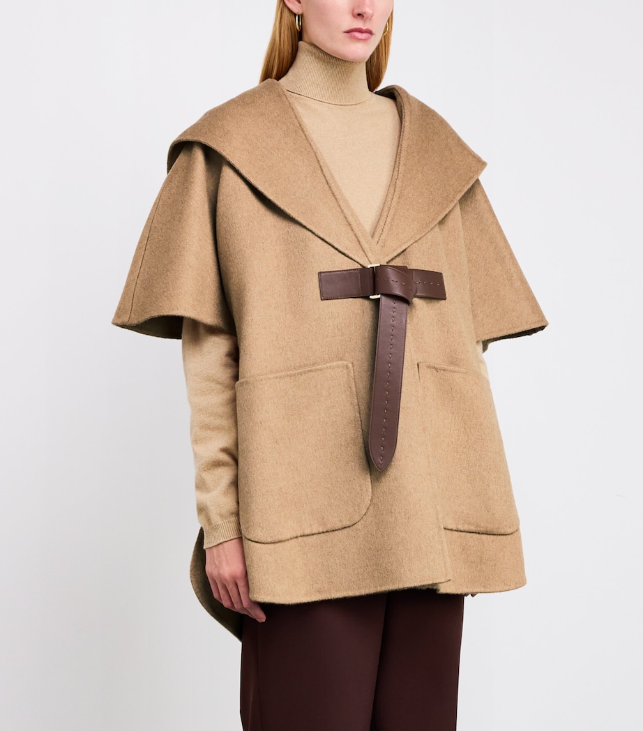 Camel Hair Belted Cape CAMEL Image 3